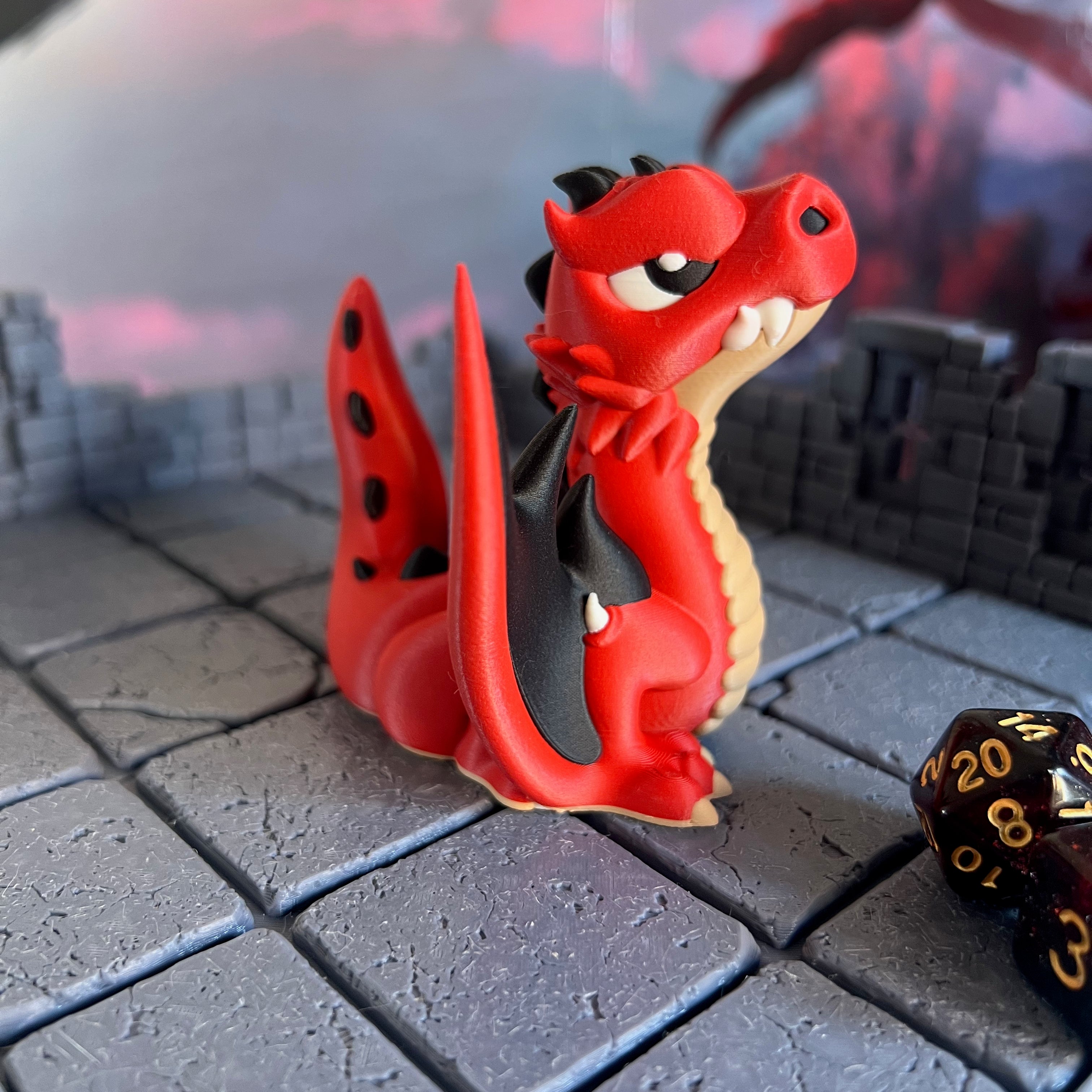 Dragon Multicolour Table Ready Miniature Miniature for Dungeons and Dragons, Pathfinder or other TTRPGs
