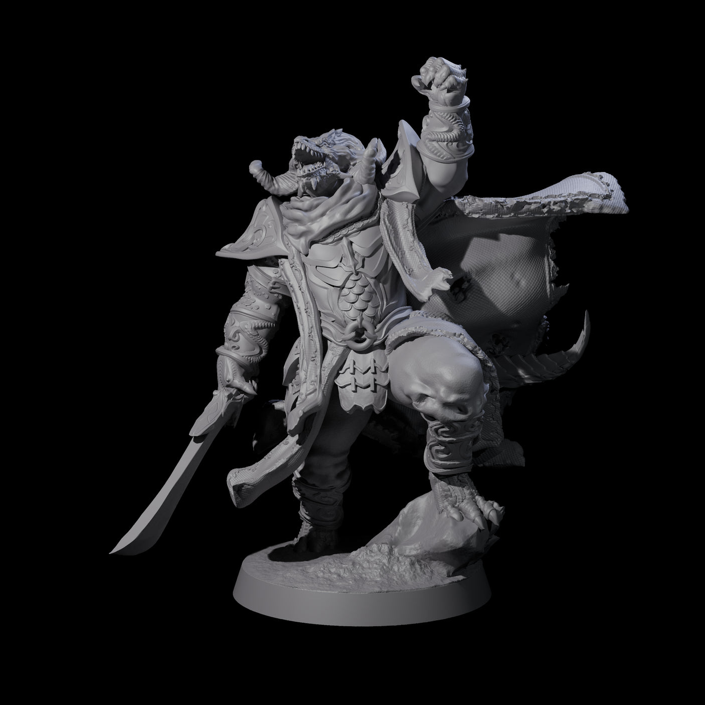 Dragon Oath Paladin Miniature for Dungeons and Dragons, Pathfinder or other TTRPGs