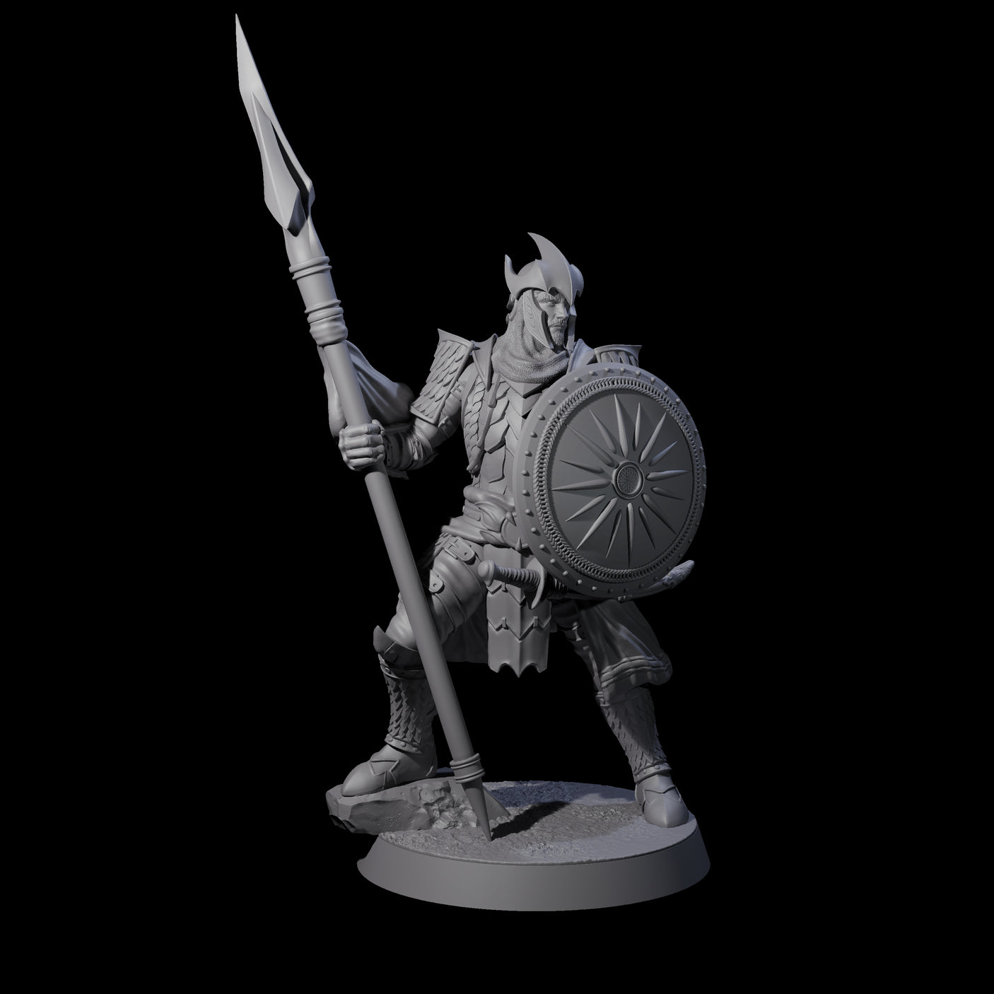 Dragon Spearman A Miniature for Dungeons and Dragons, Pathfinder or other TTRPGs