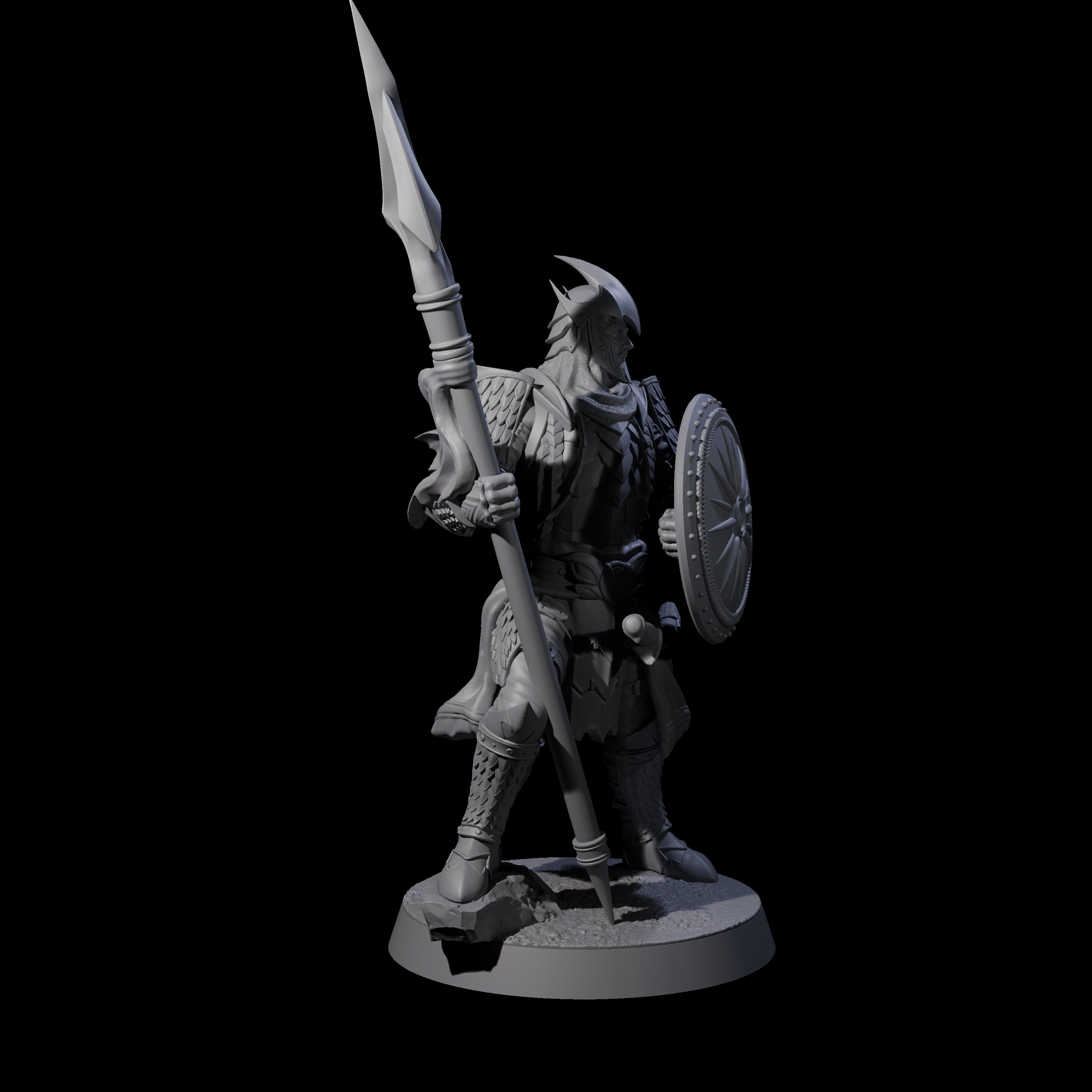 Dragon Spearman A Miniature for Dungeons and Dragons, Pathfinder or other TTRPGs