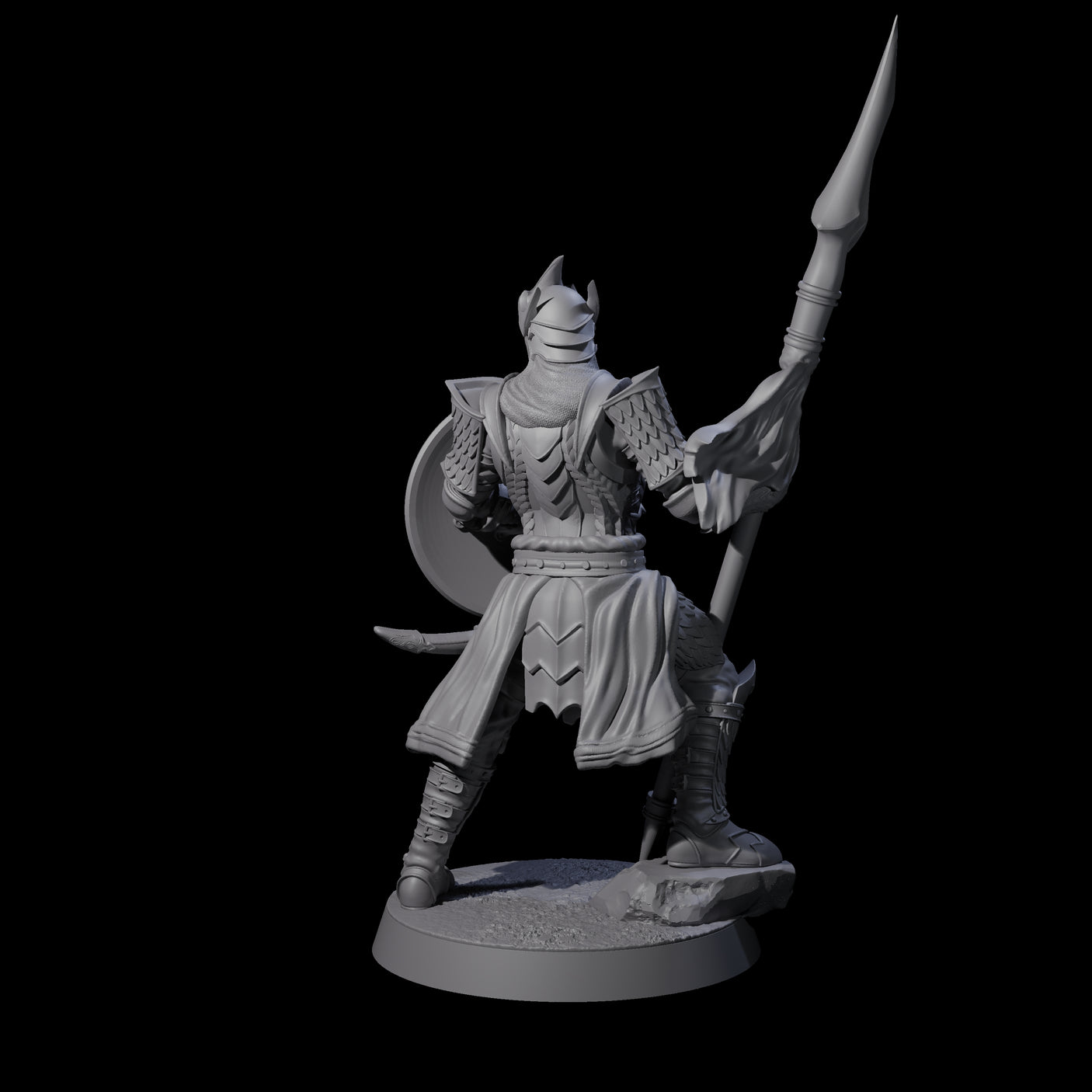 Dragon Spearman A Miniature for Dungeons and Dragons, Pathfinder or other TTRPGs