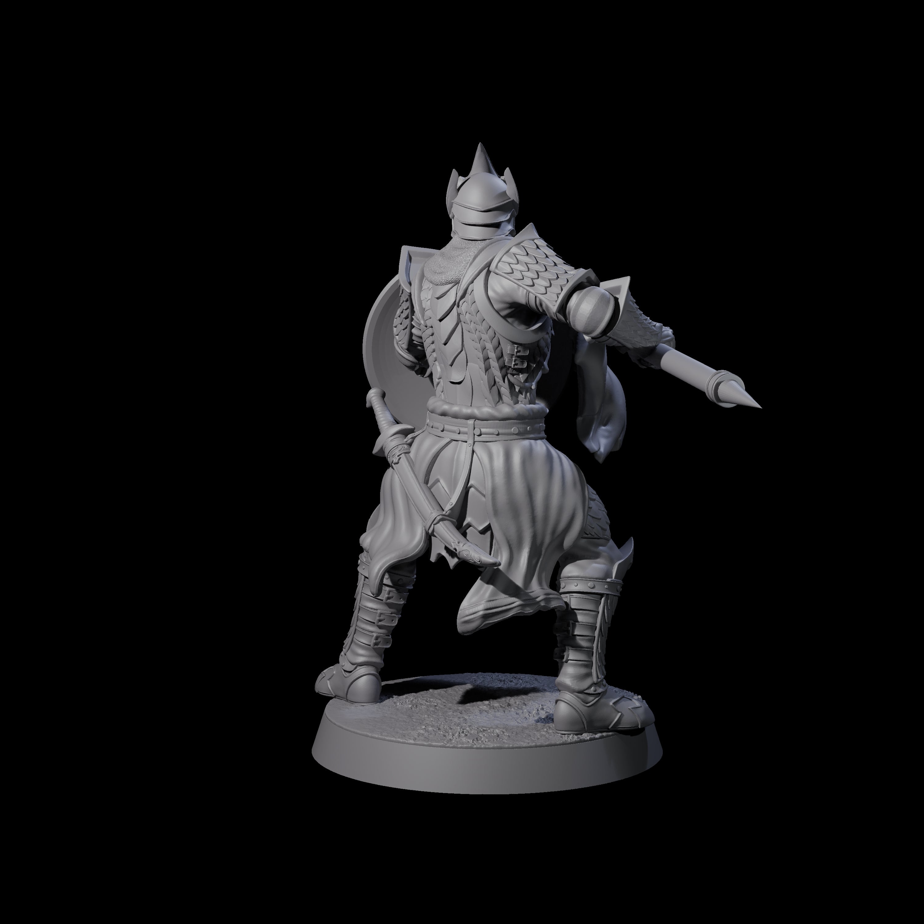 Dragon Spearman B Miniature for Dungeons and Dragons, Pathfinder or other TTRPGs