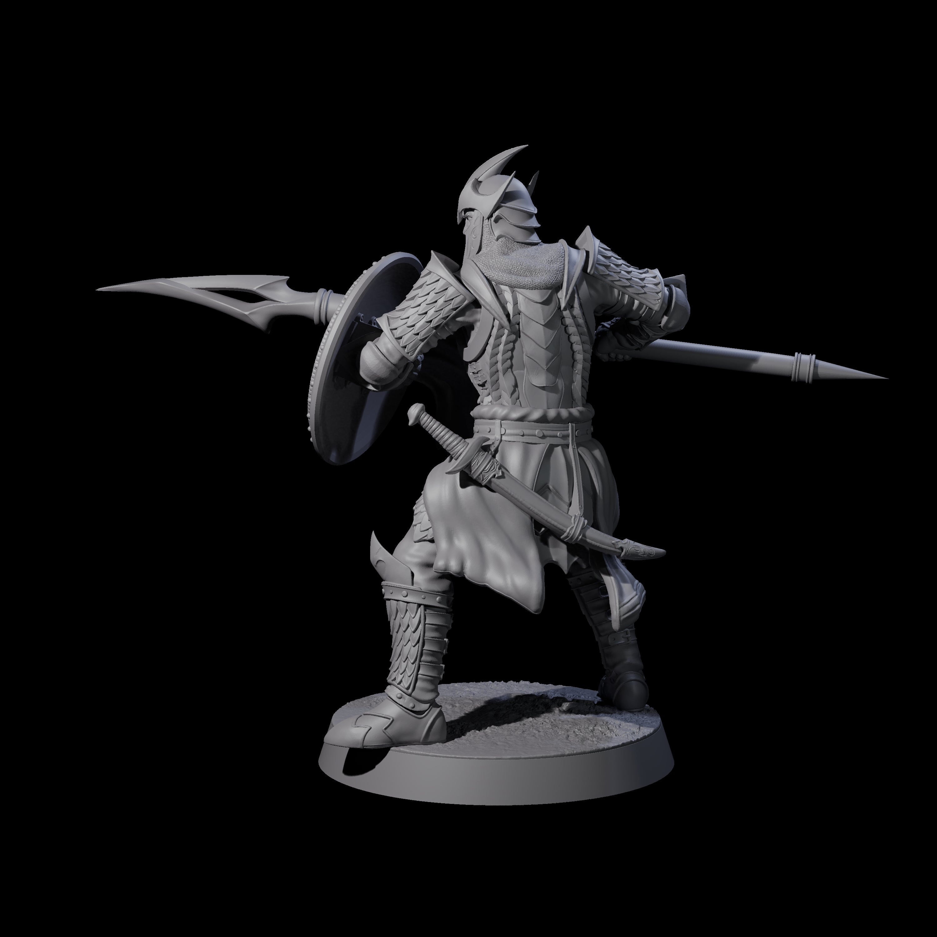 Dragon Spearman B Miniature for Dungeons and Dragons, Pathfinder or other TTRPGs