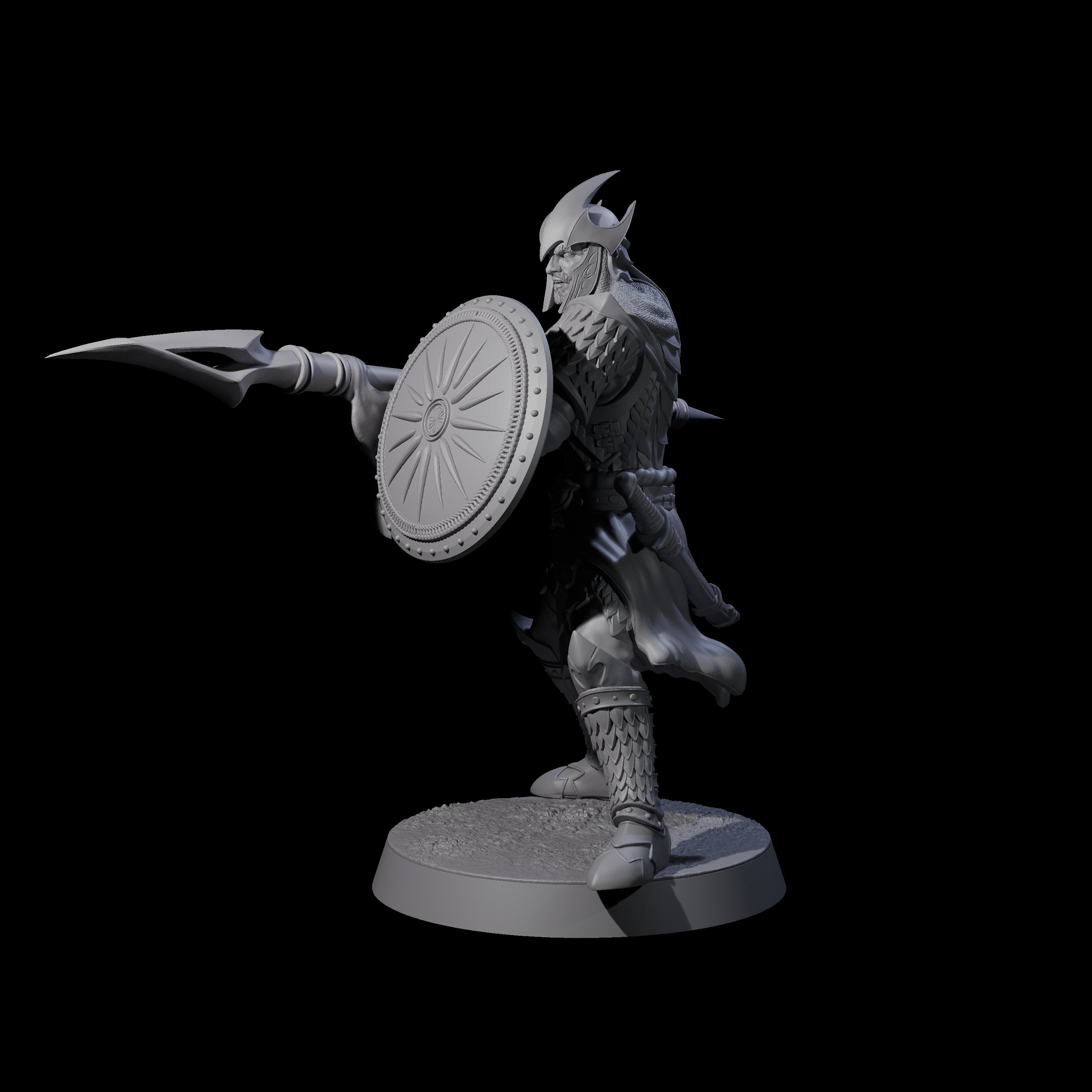 Dragon Spearman B Miniature for Dungeons and Dragons, Pathfinder or other TTRPGs
