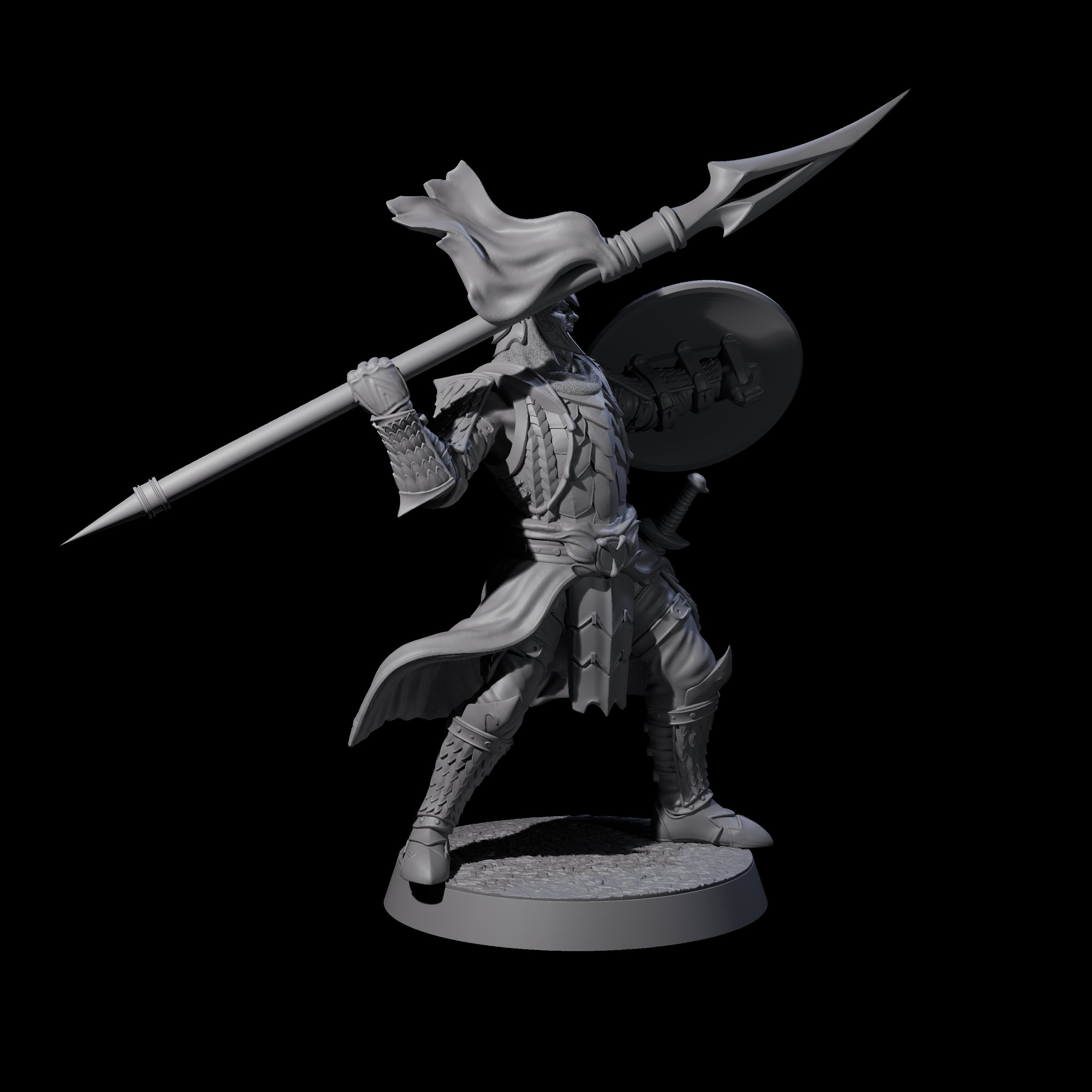 Dragon Spearman C Miniature for Dungeons and Dragons, Pathfinder or other TTRPGs