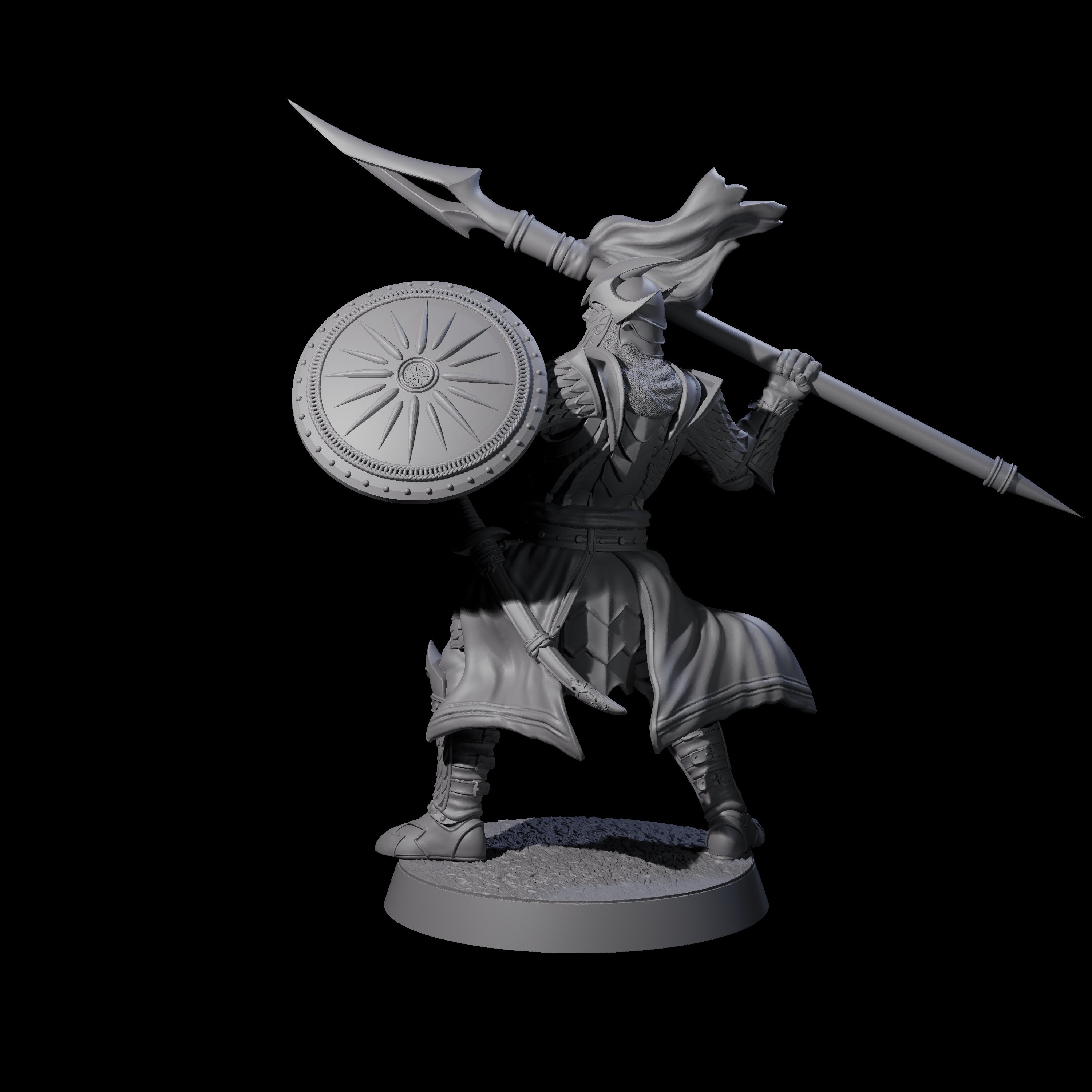 Dragon Spearman C Miniature for Dungeons and Dragons, Pathfinder or other TTRPGs
