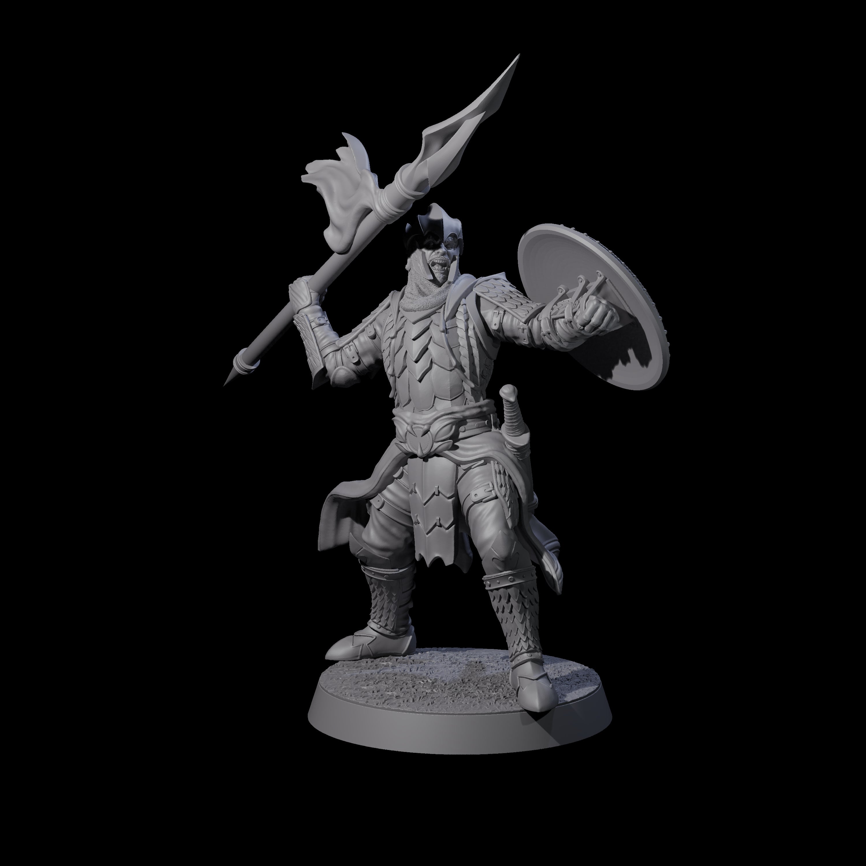 Dragon Spearman C Miniature for Dungeons and Dragons, Pathfinder or other TTRPGs