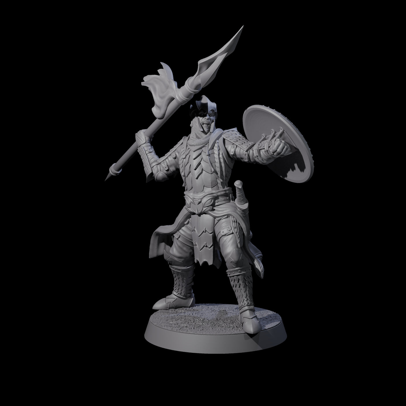 Dragon Spearman C Miniature for Dungeons and Dragons, Pathfinder or other TTRPGs
