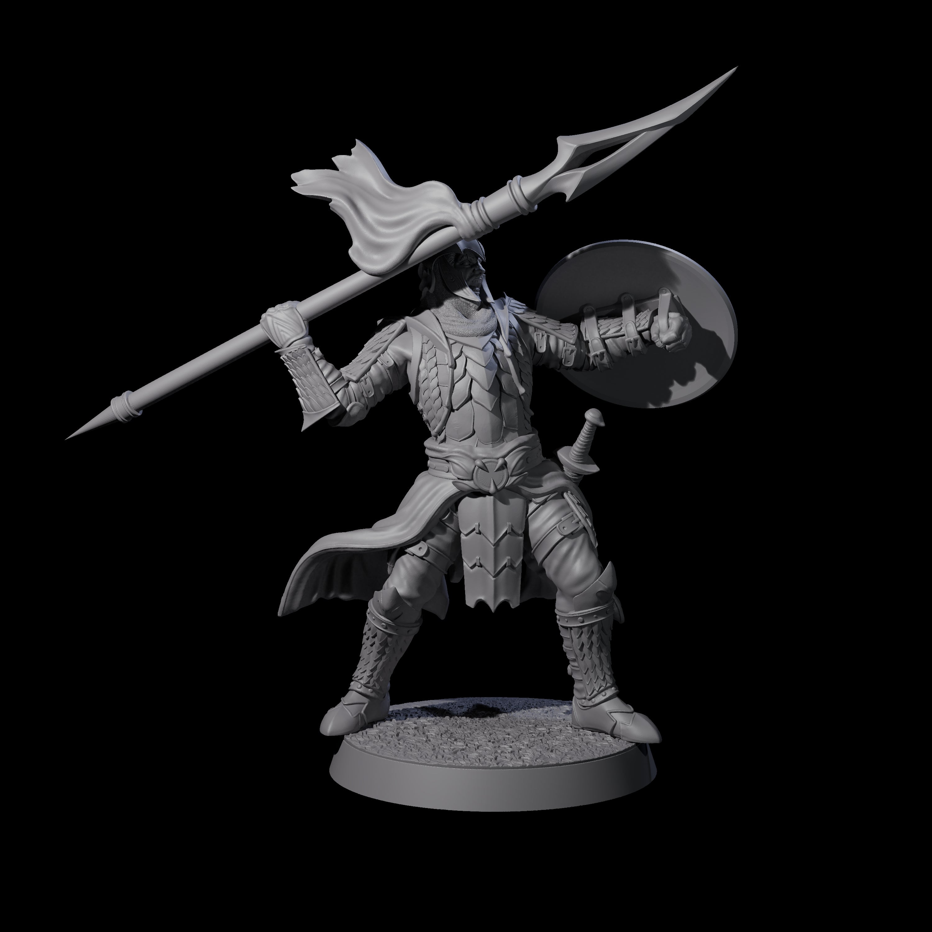 Dragon Spearman C Miniature for Dungeons and Dragons, Pathfinder or other TTRPGs