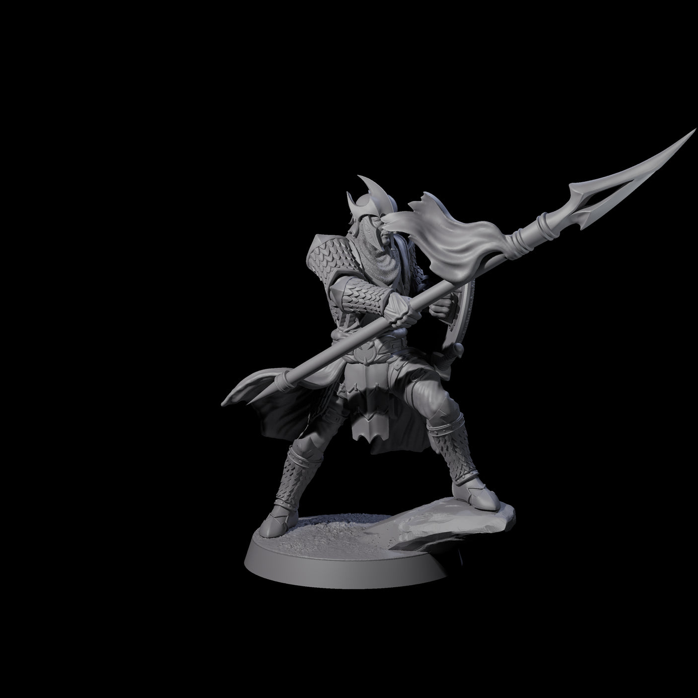 Dragon Spearman D Miniature for Dungeons and Dragons, Pathfinder or other TTRPGs