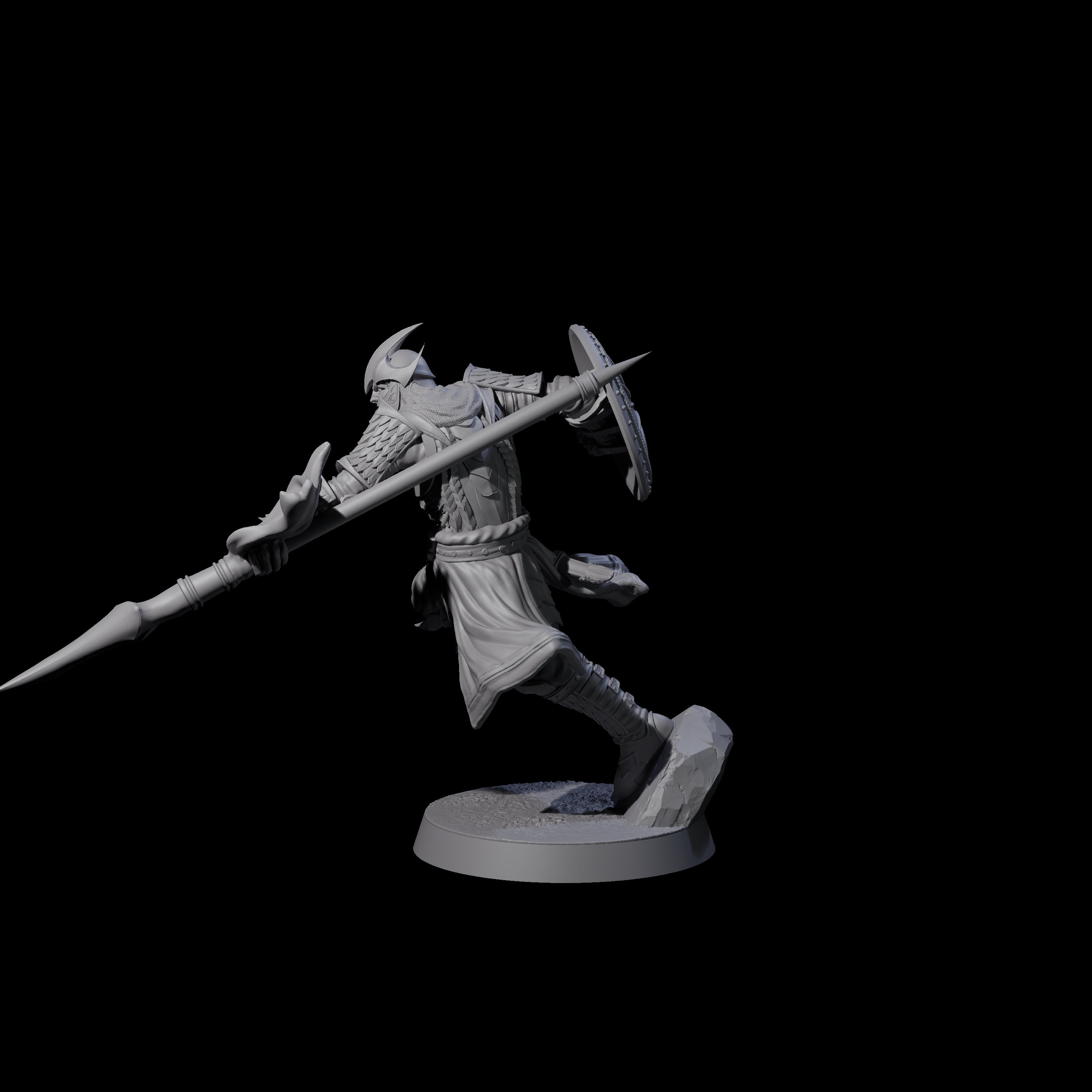 Dragon Spearman E Miniature for Dungeons and Dragons, Pathfinder or other TTRPGs