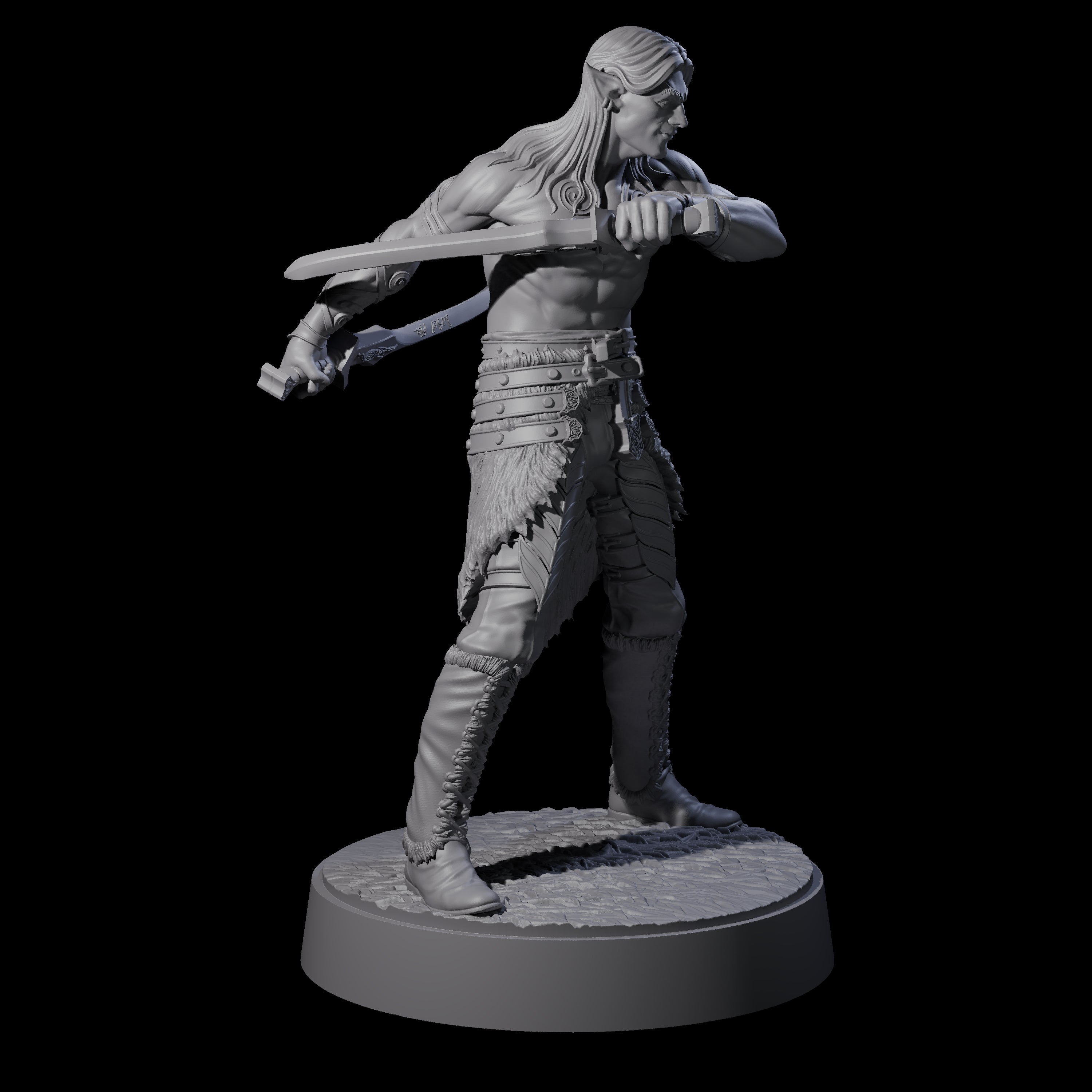 Dralfar - Grinning Blade Dancer Miniature for Dungeons and Dragons, Pathfinder or other TTRPGs