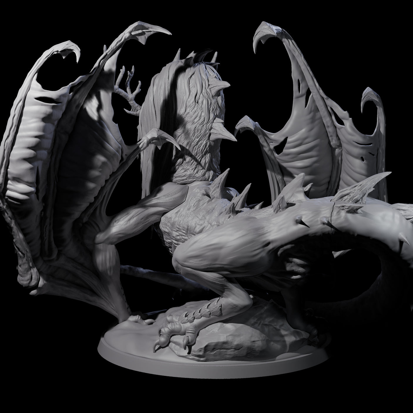 Dread Wendigo Dragon Miniature for Dungeons and Dragons, Pathfinder or other TTRPGs