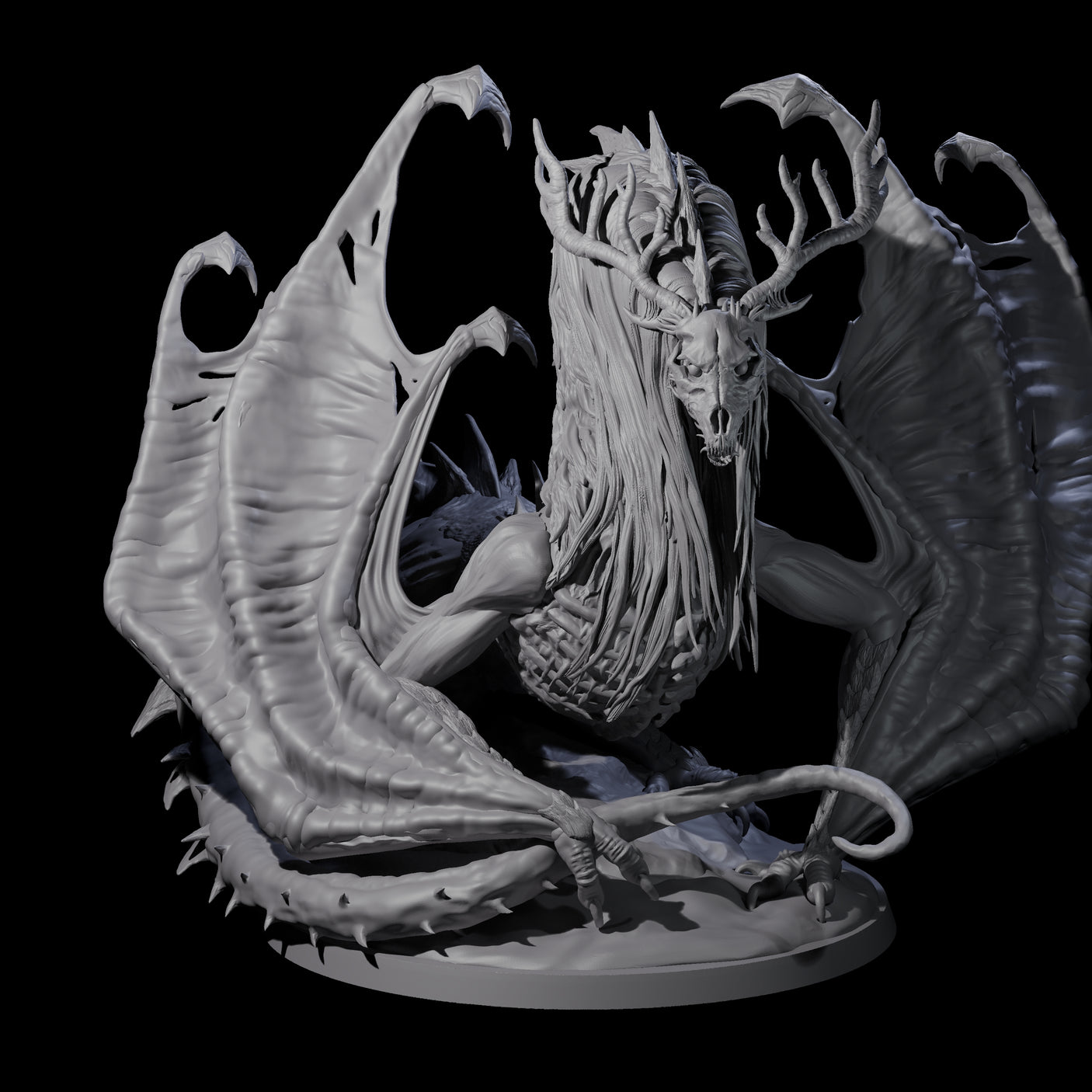 Dread Wendigo Dragon Miniature for Dungeons and Dragons, Pathfinder or other TTRPGs