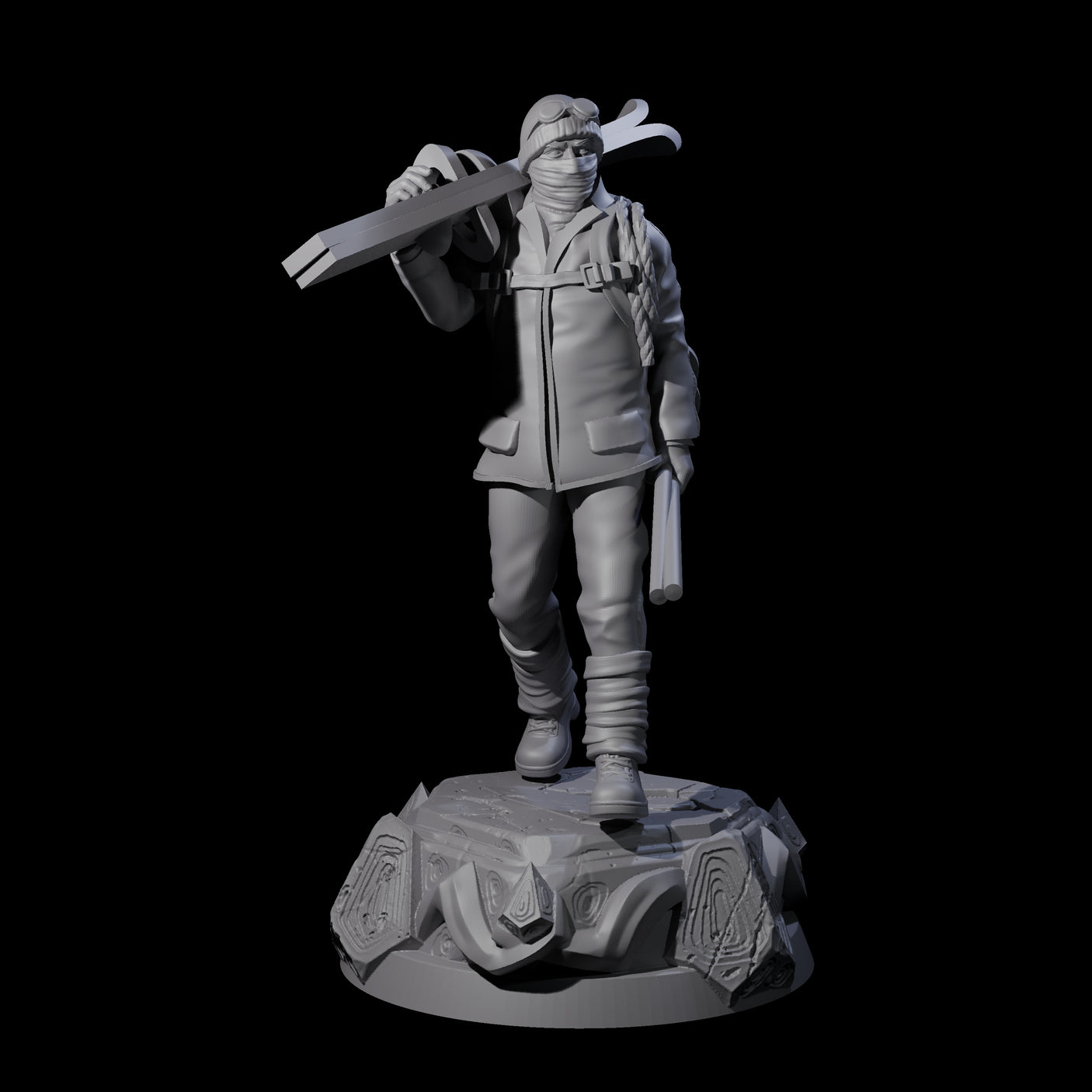 Dressed For The Weather Human Operative Miniature for Dungeons and Dragons, Pathfinder or other TTRPGs