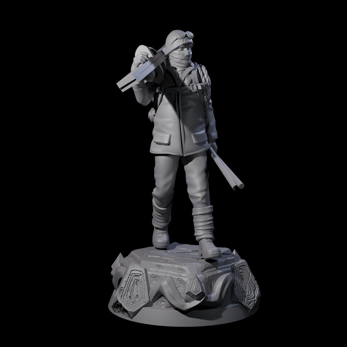 Dressed For The Weather Human Operative Miniature for Dungeons and Dragons, Pathfinder or other TTRPGs