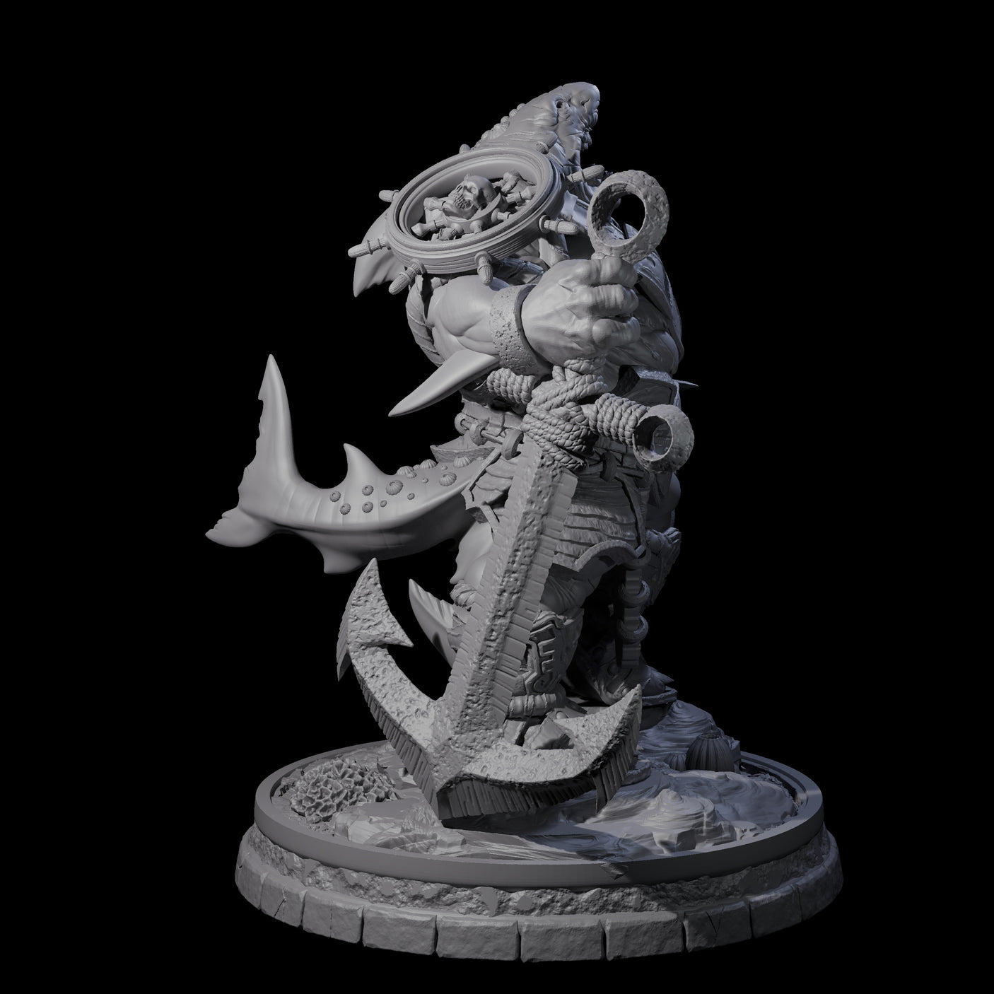Dripping Sharkin B Miniature for Dungeons and Dragons, Pathfinder or other TTRPGs