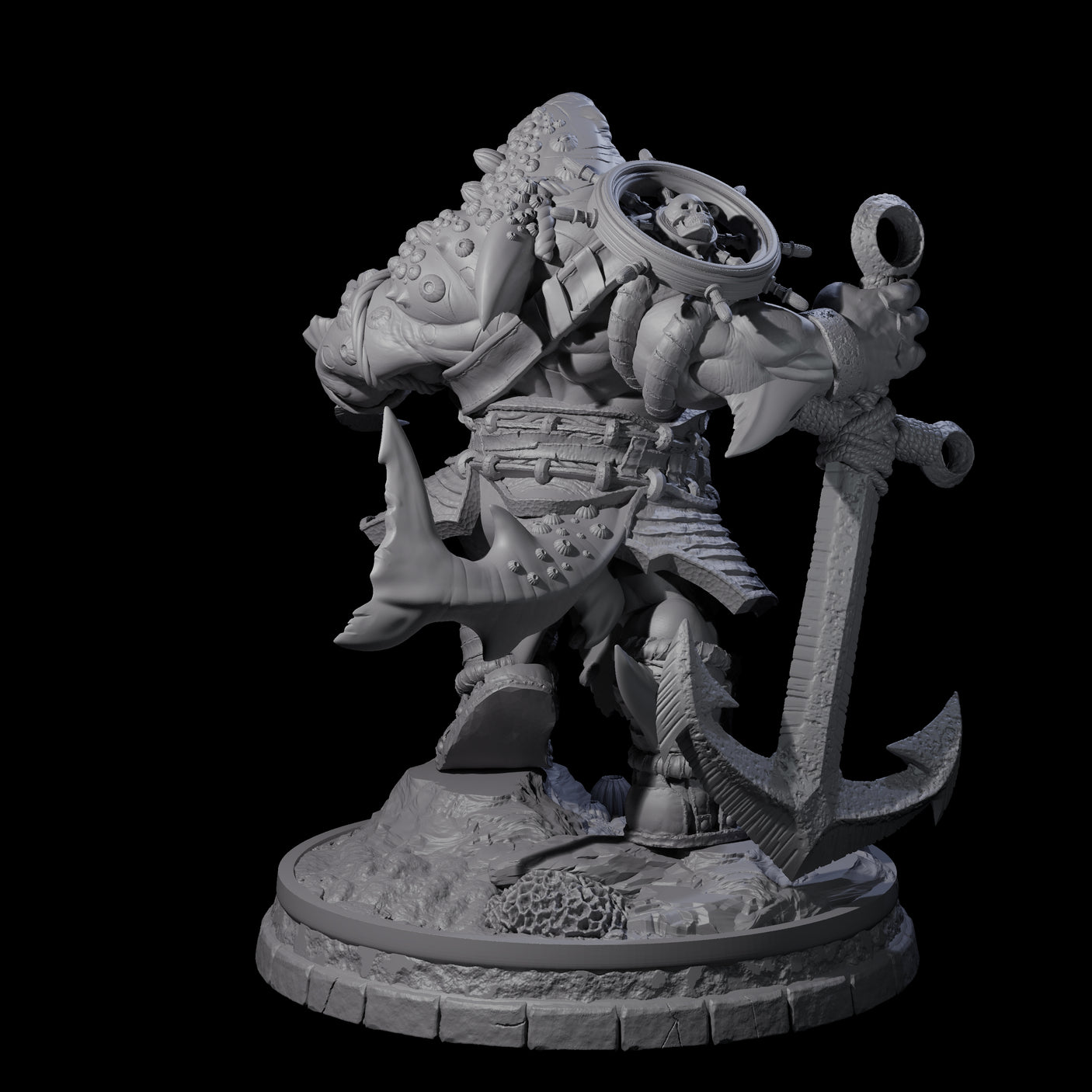 Dripping Sharkin B Miniature for Dungeons and Dragons, Pathfinder or other TTRPGs
