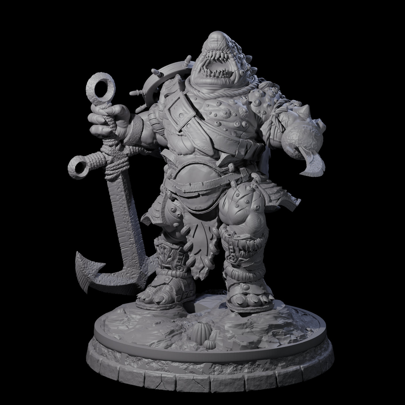 Dripping Sharkin B Miniature for Dungeons and Dragons, Pathfinder or other TTRPGs