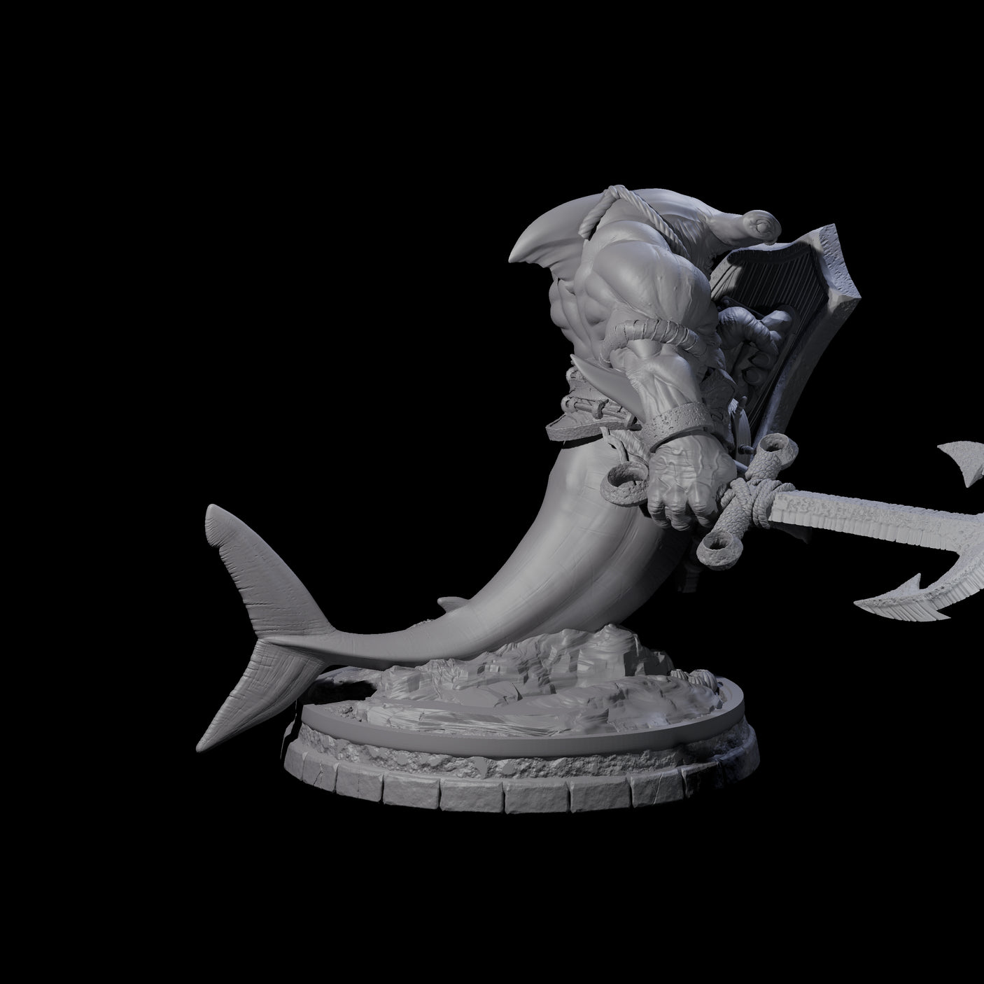 Dripping Sharkin E Miniature for Dungeons and Dragons, Pathfinder or other TTRPGs