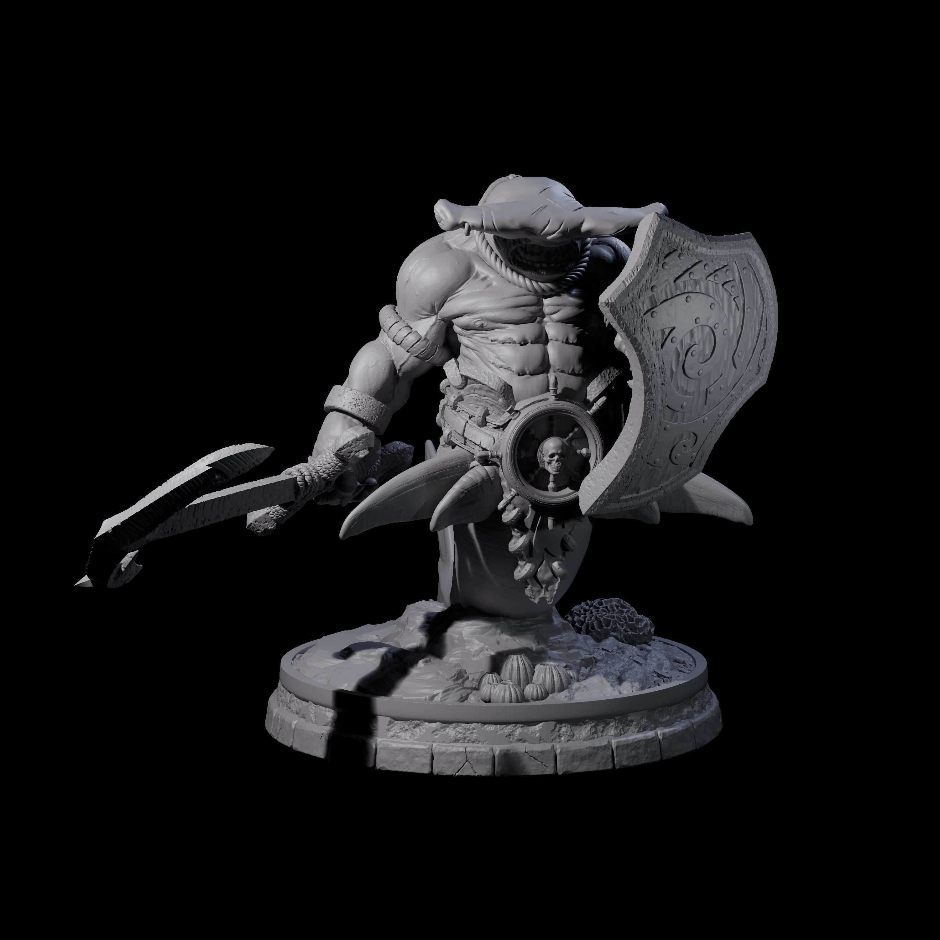Dripping Sharkin E Miniature for Dungeons and Dragons, Pathfinder or other TTRPGs