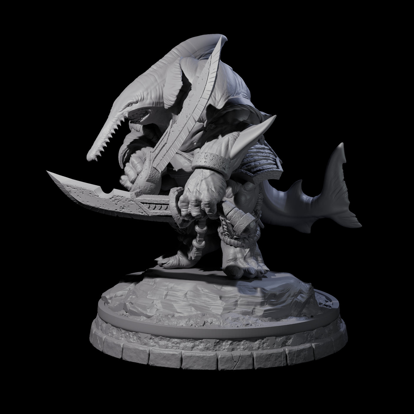 Dripping Sharkin H Miniature for Dungeons and Dragons, Pathfinder or other TTRPGs