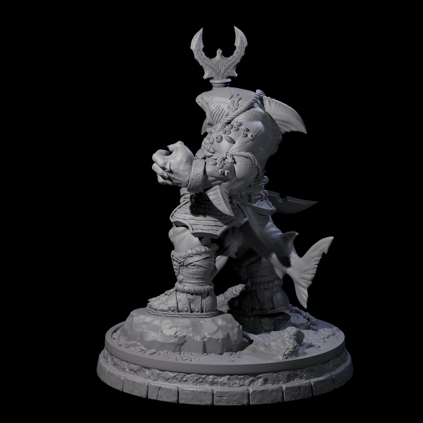 Dripping Sharkin I Miniature for Dungeons and Dragons, Pathfinder or other TTRPGs