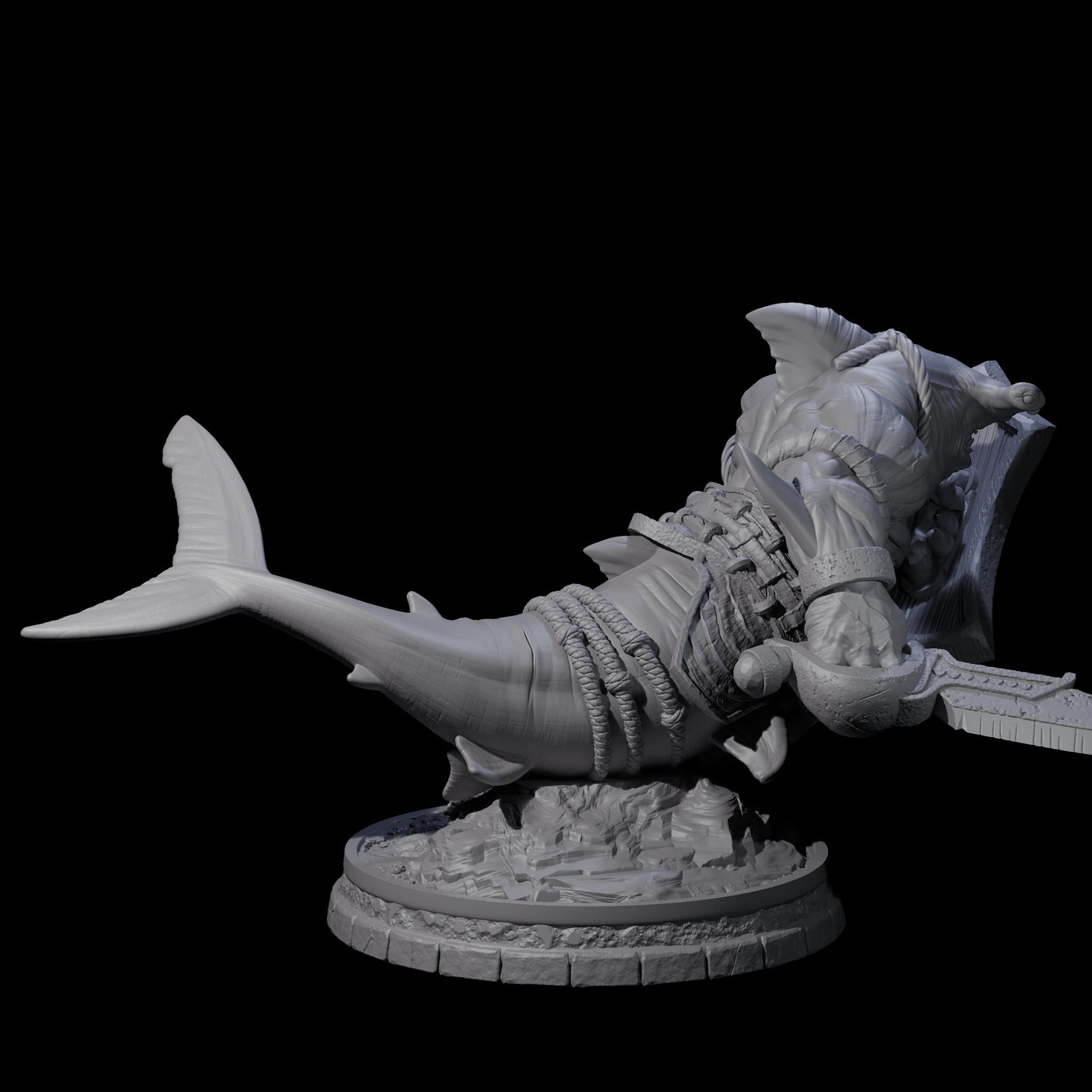 Dripping Sharkin M Miniature for Dungeons and Dragons, Pathfinder or other TTRPGs
