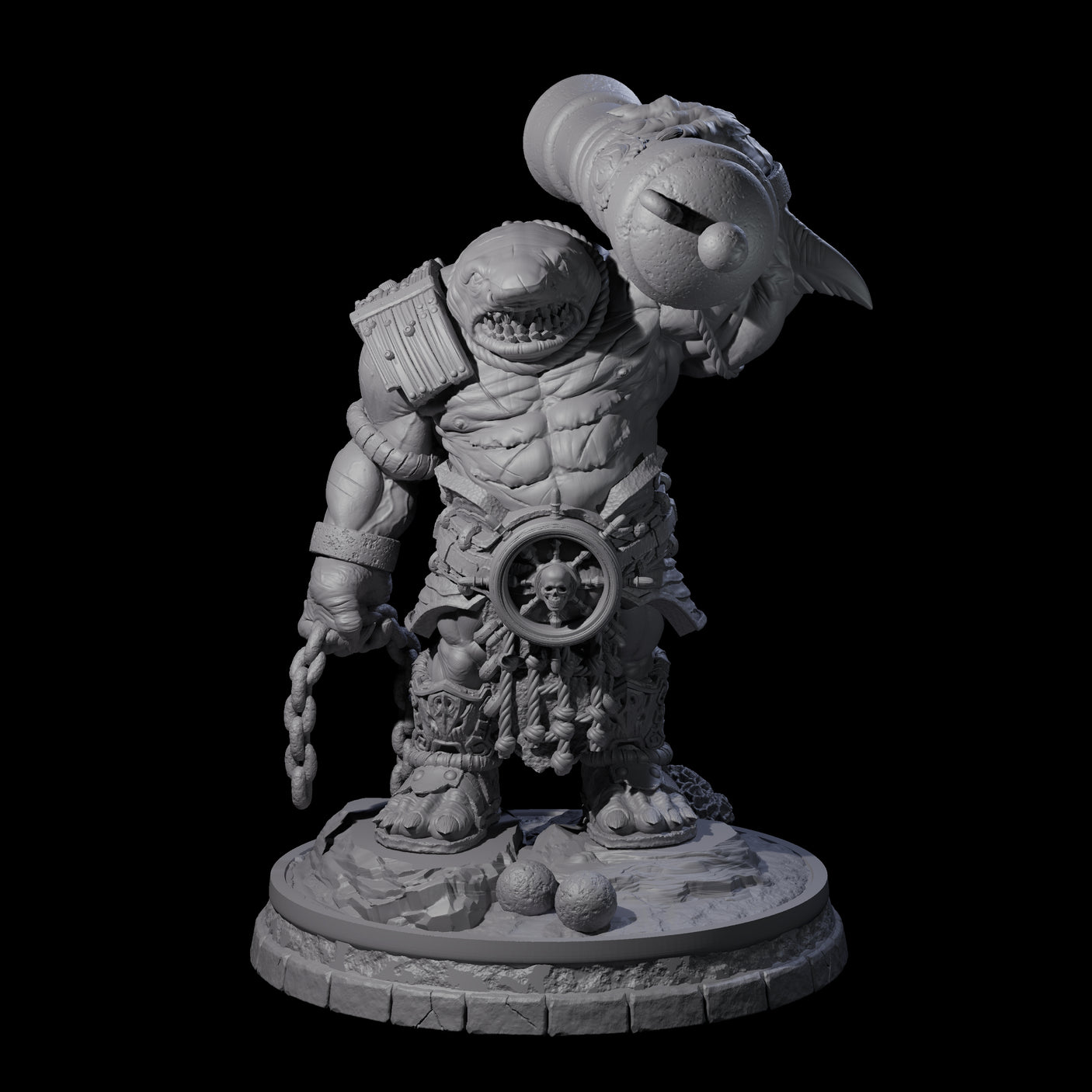 Dripping Sharkin O Miniature for Dungeons and Dragons, Pathfinder or other TTRPGs