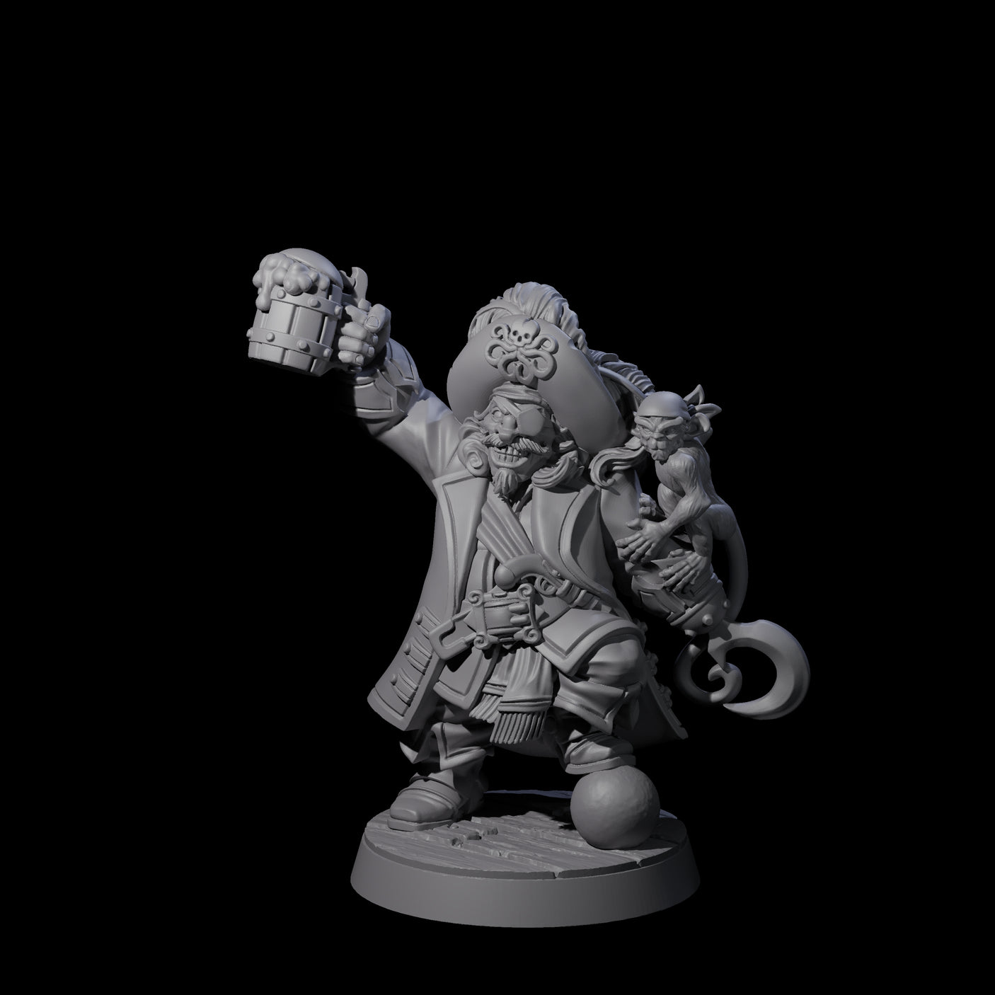 Drunk Pirate Miniature for Dungeons and Dragons, Pathfinder or other TTRPGs