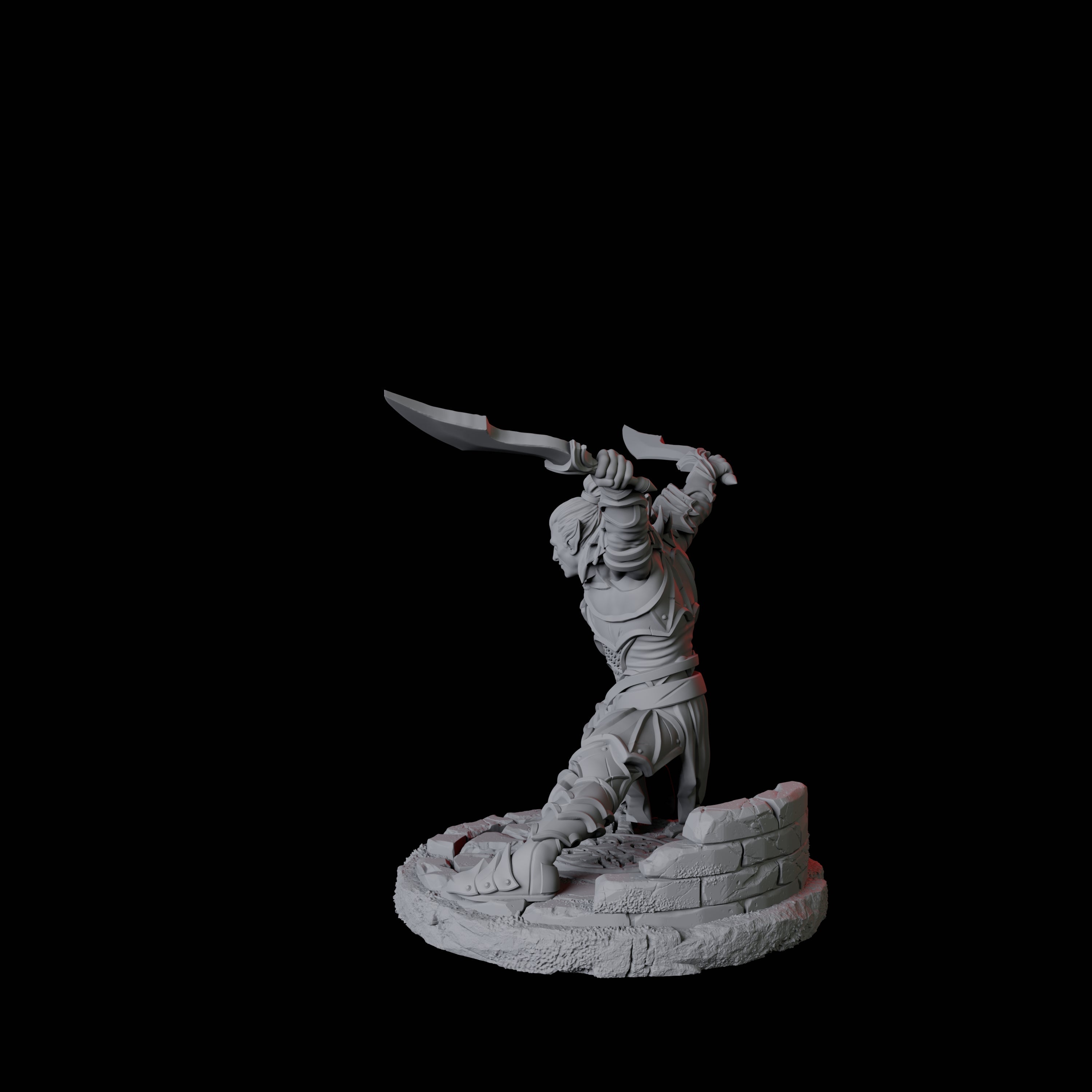 Two Dual Wielding Swordsman A Miniature for Dungeons and Dragons, Pathfinder or other TTRPGs