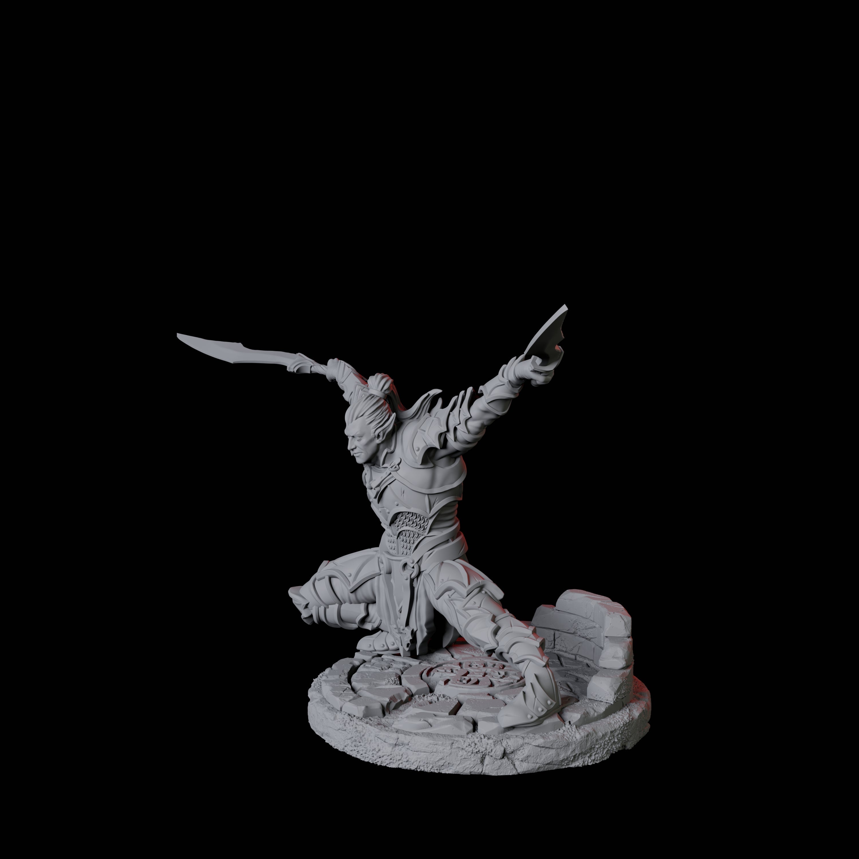 Two Dual Wielding Swordsman A Miniature for Dungeons and Dragons, Pathfinder or other TTRPGs