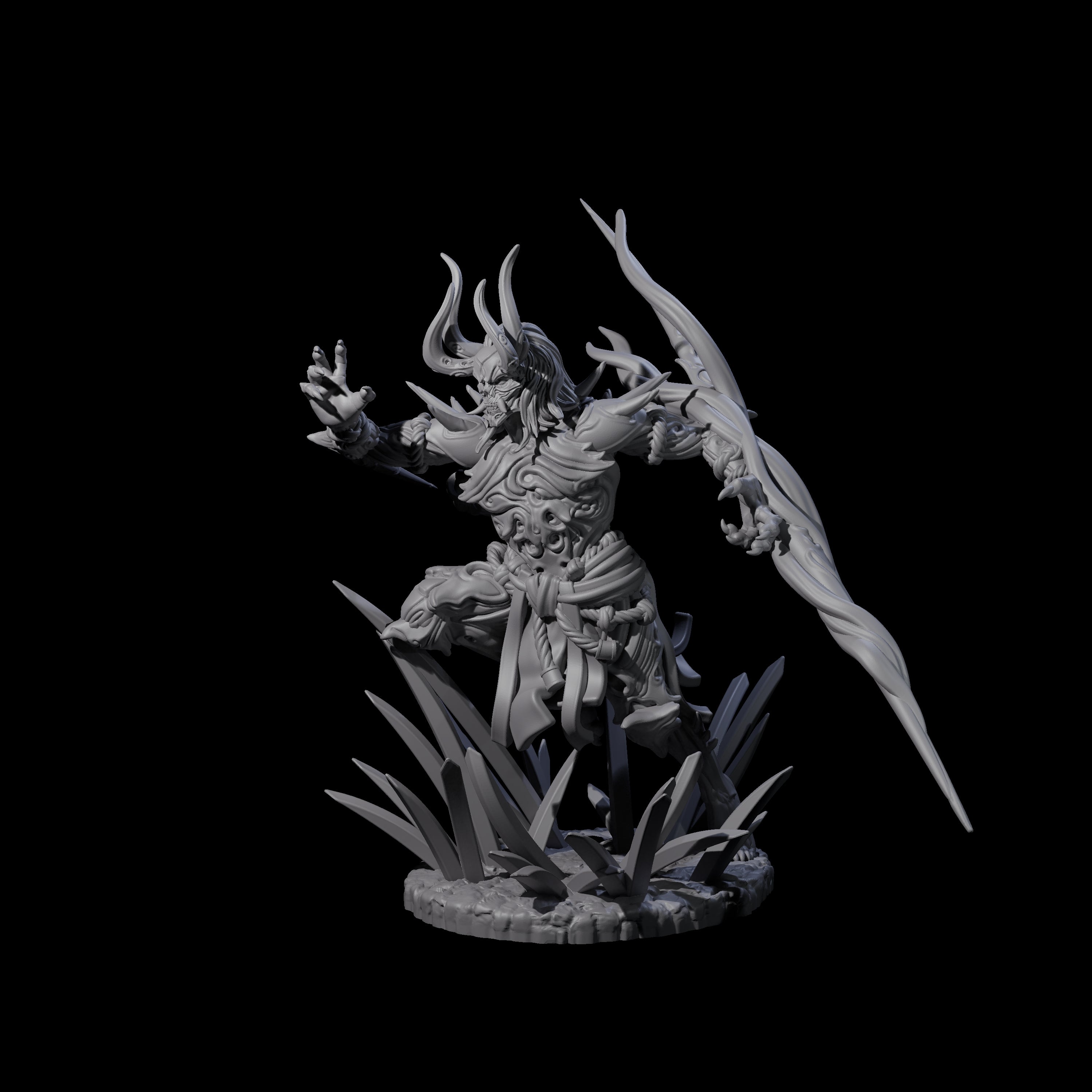 Dueling Yaksha Demon Miniature for Dungeons and Dragons, Pathfinder or other TTRPGs