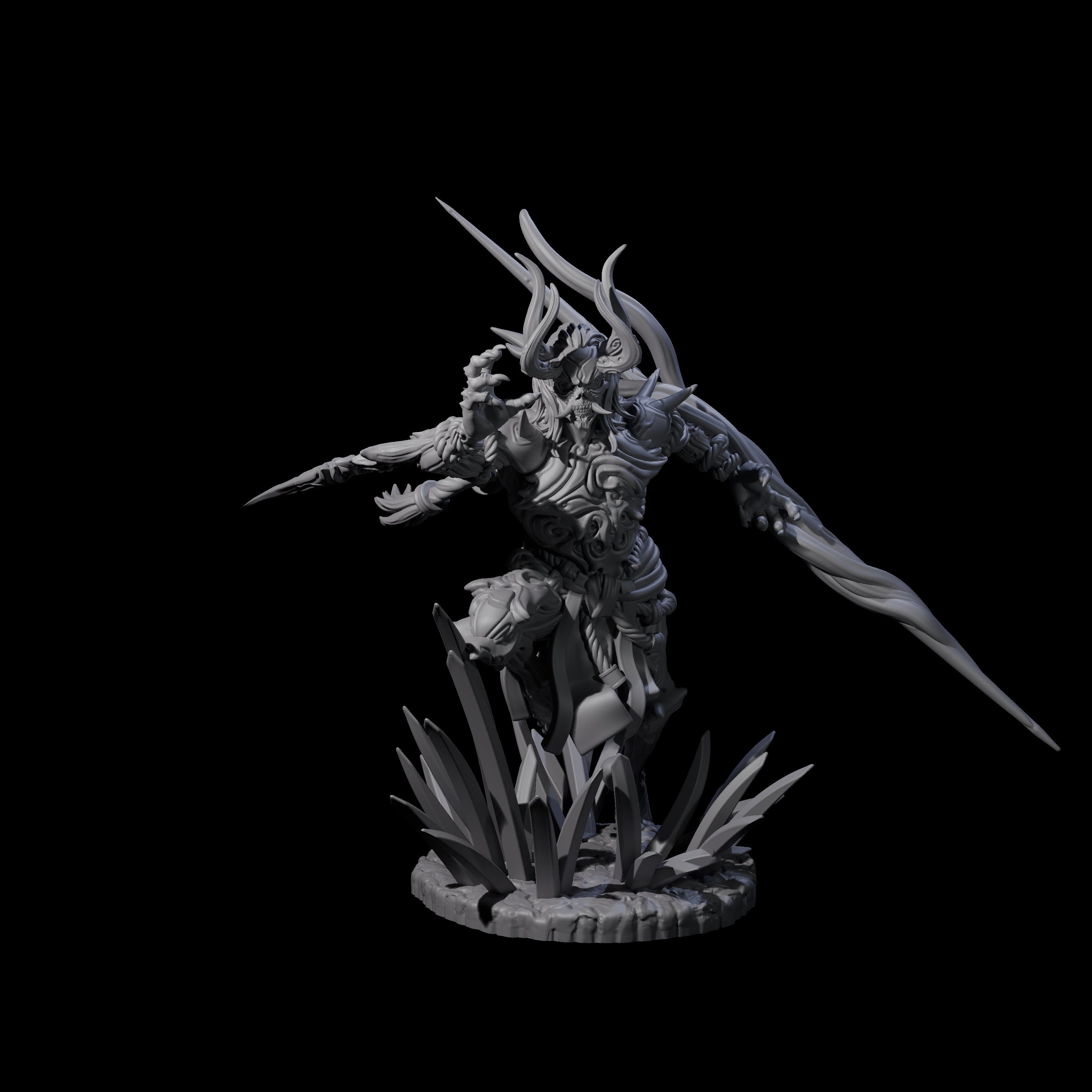 Dueling Yaksha Demon Miniature for Dungeons and Dragons, Pathfinder or other TTRPGs