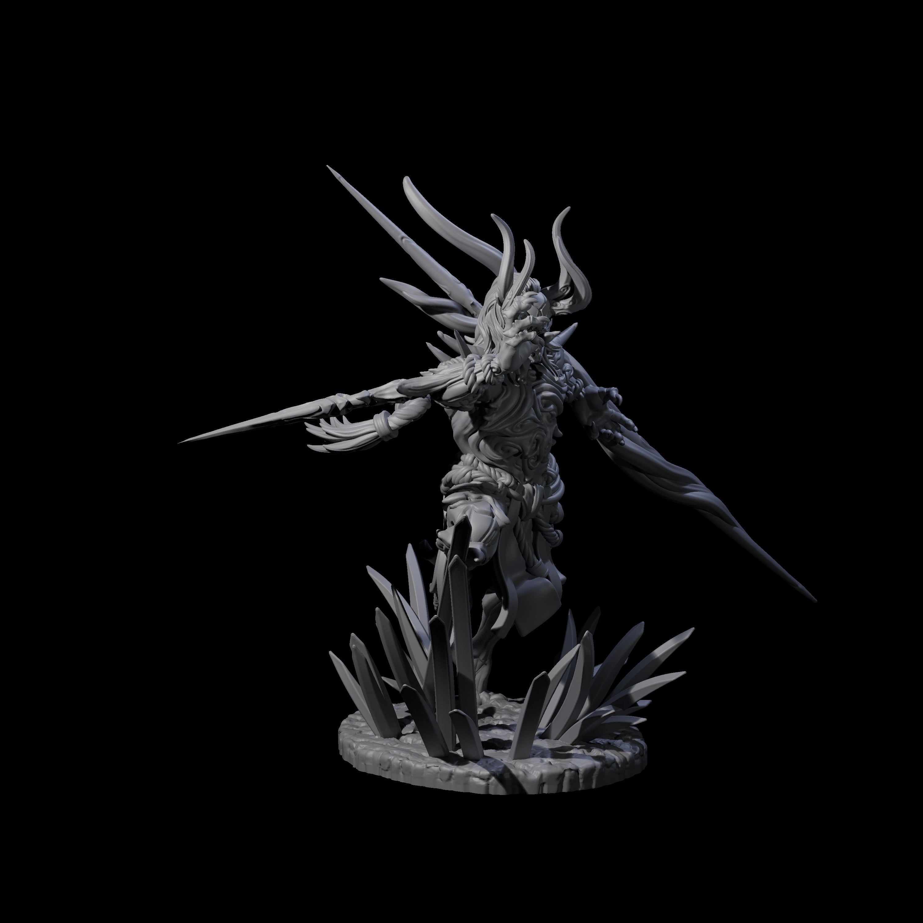 Dueling Yaksha Demon Miniature for Dungeons and Dragons, Pathfinder or other TTRPGs
