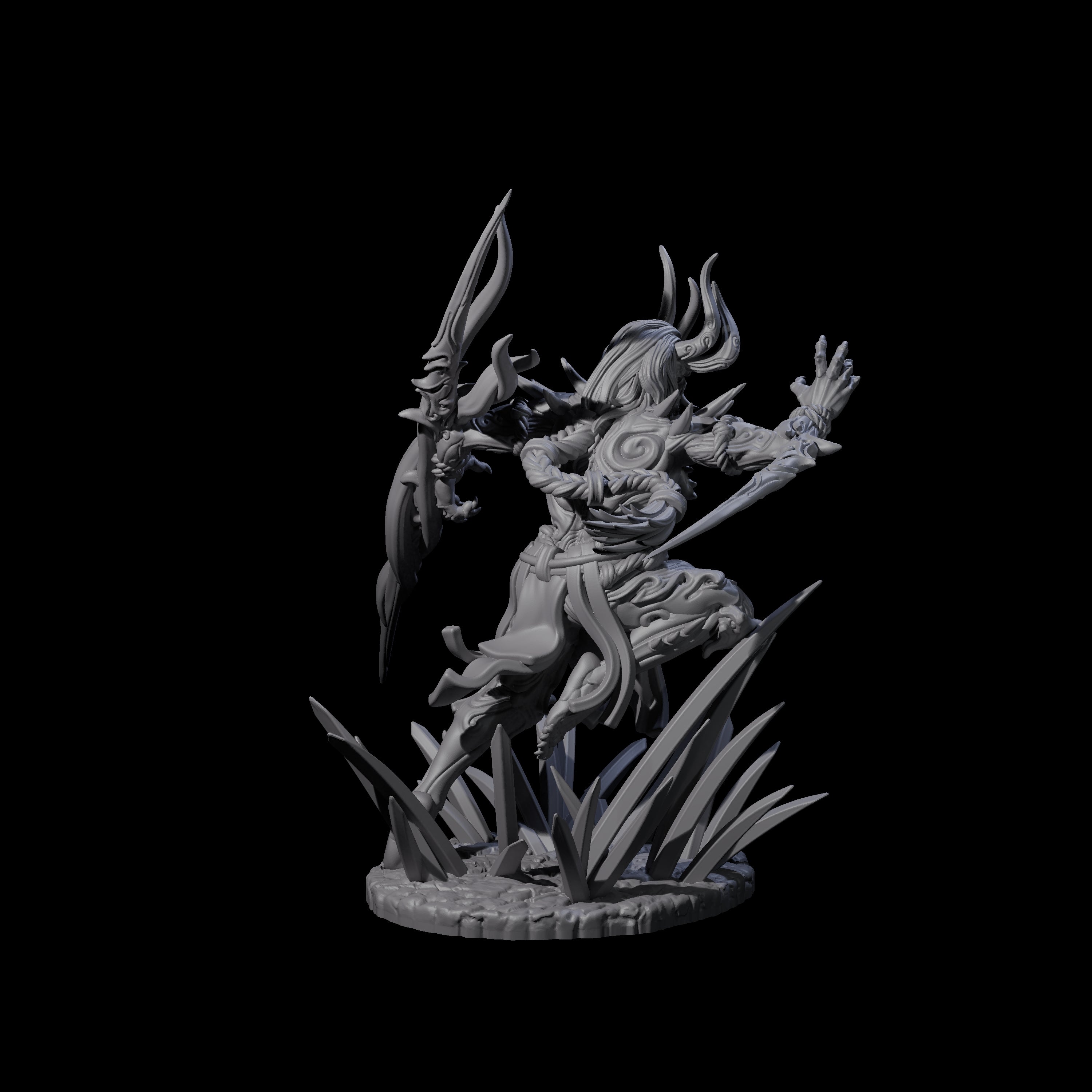 Dueling Yaksha Demon Miniature for Dungeons and Dragons, Pathfinder or other TTRPGs