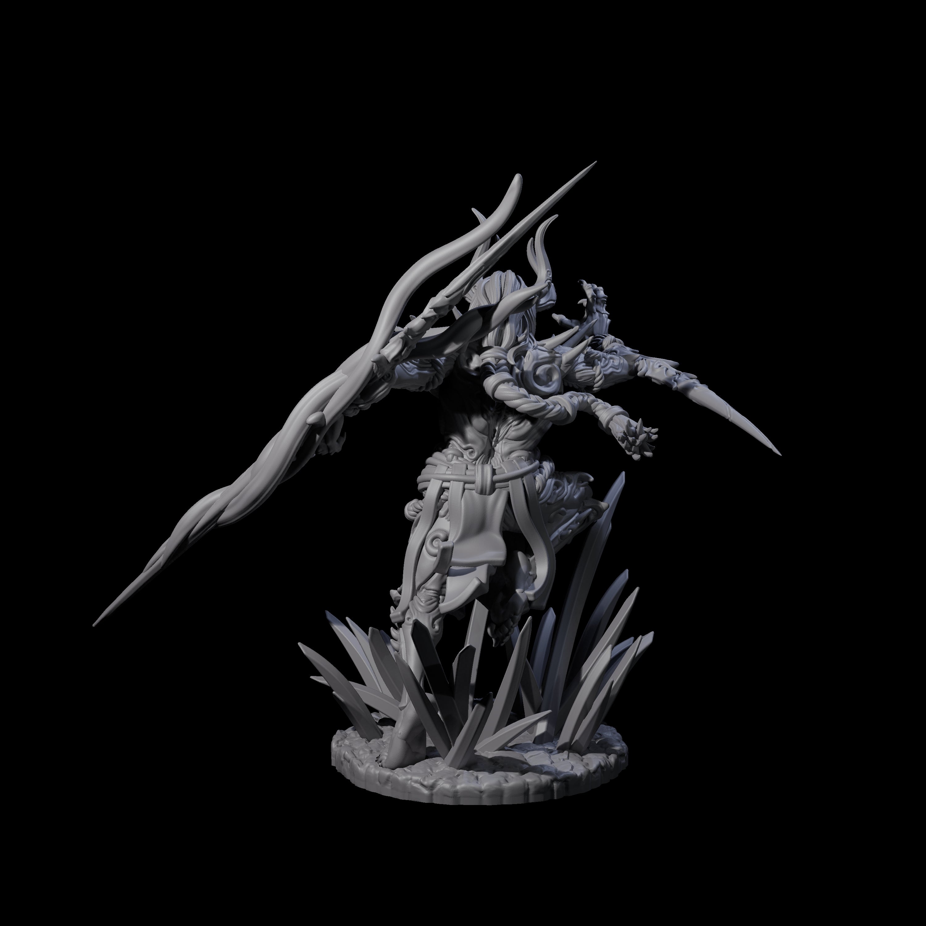 Dueling Yaksha Demon Miniature for Dungeons and Dragons, Pathfinder or other TTRPGs