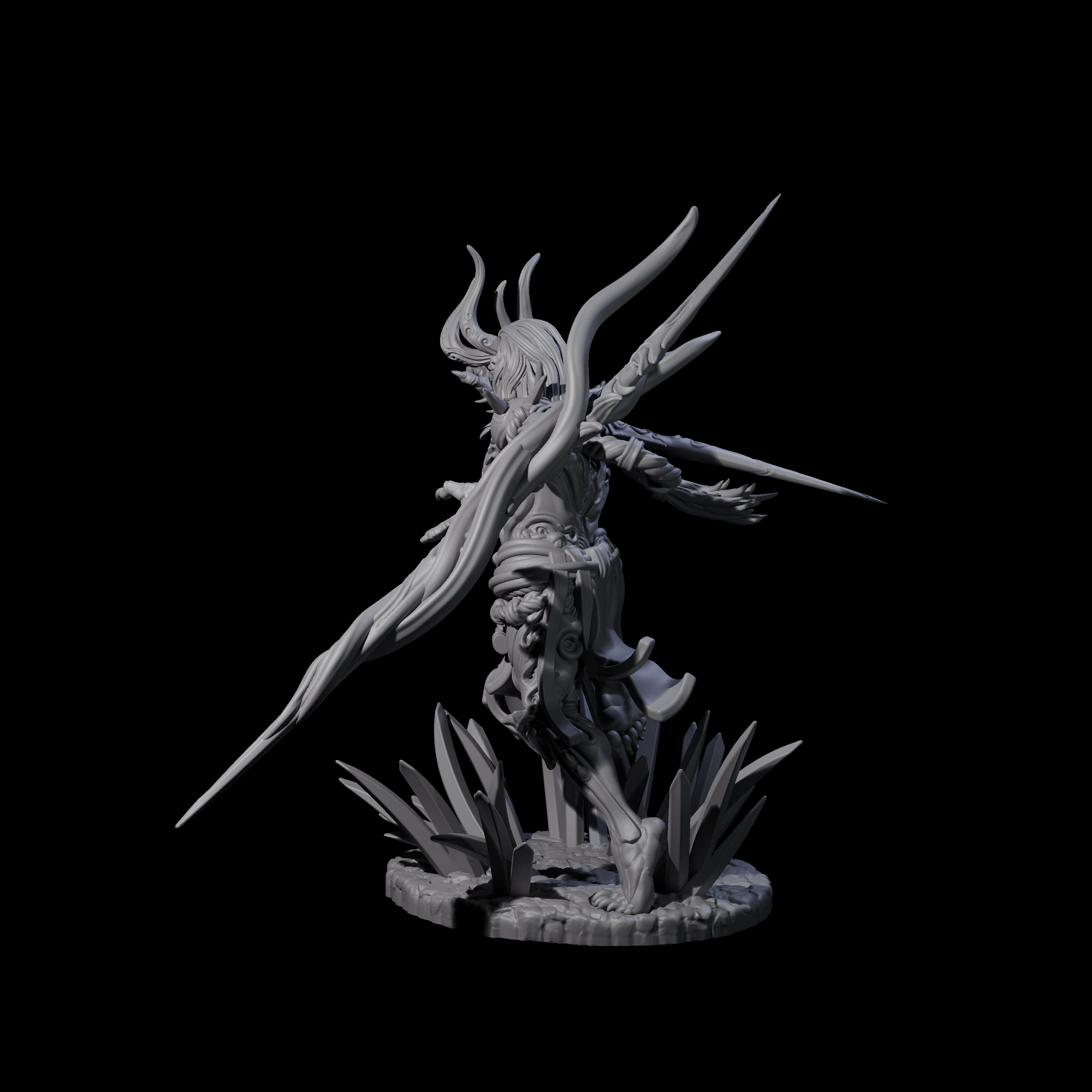 Dueling Yaksha Demon Miniature for Dungeons and Dragons, Pathfinder or other TTRPGs