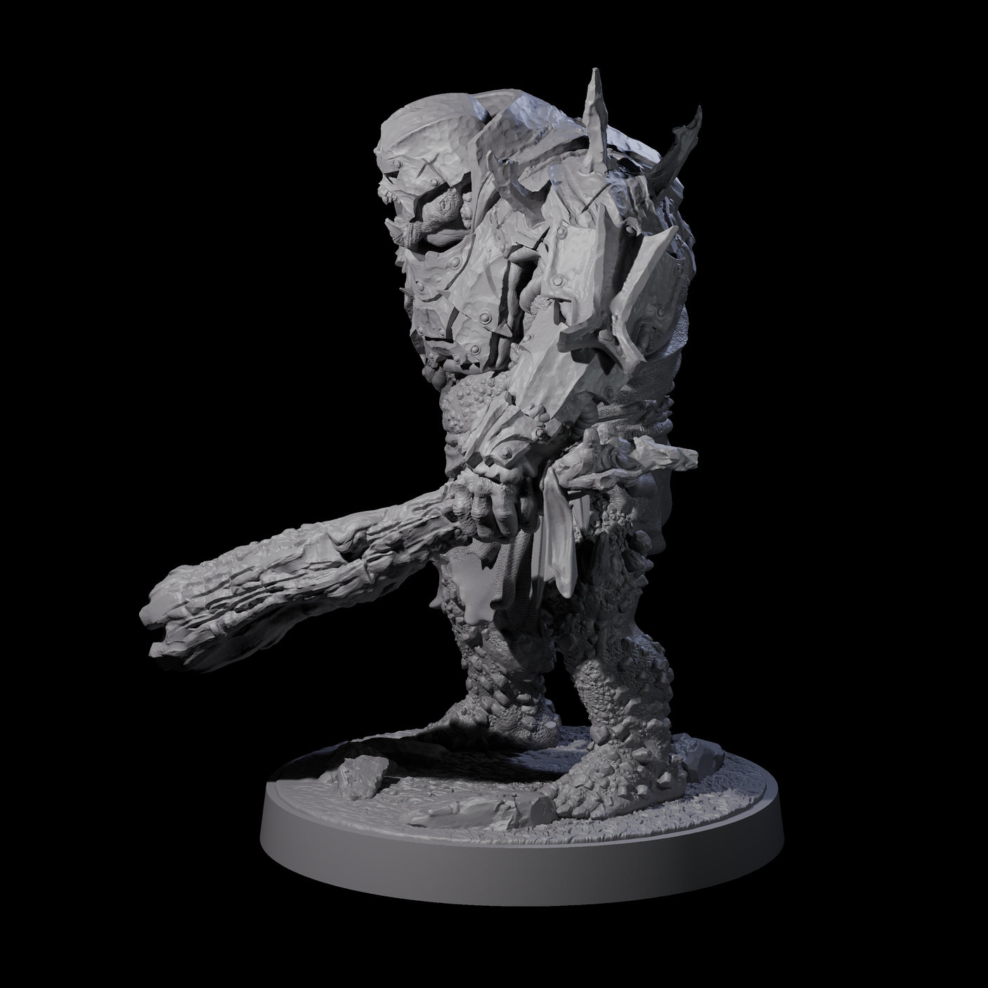 Dumb Spiky Ogre Warrior A Miniature for Dungeons and Dragons, Pathfinder or other TTRPGs