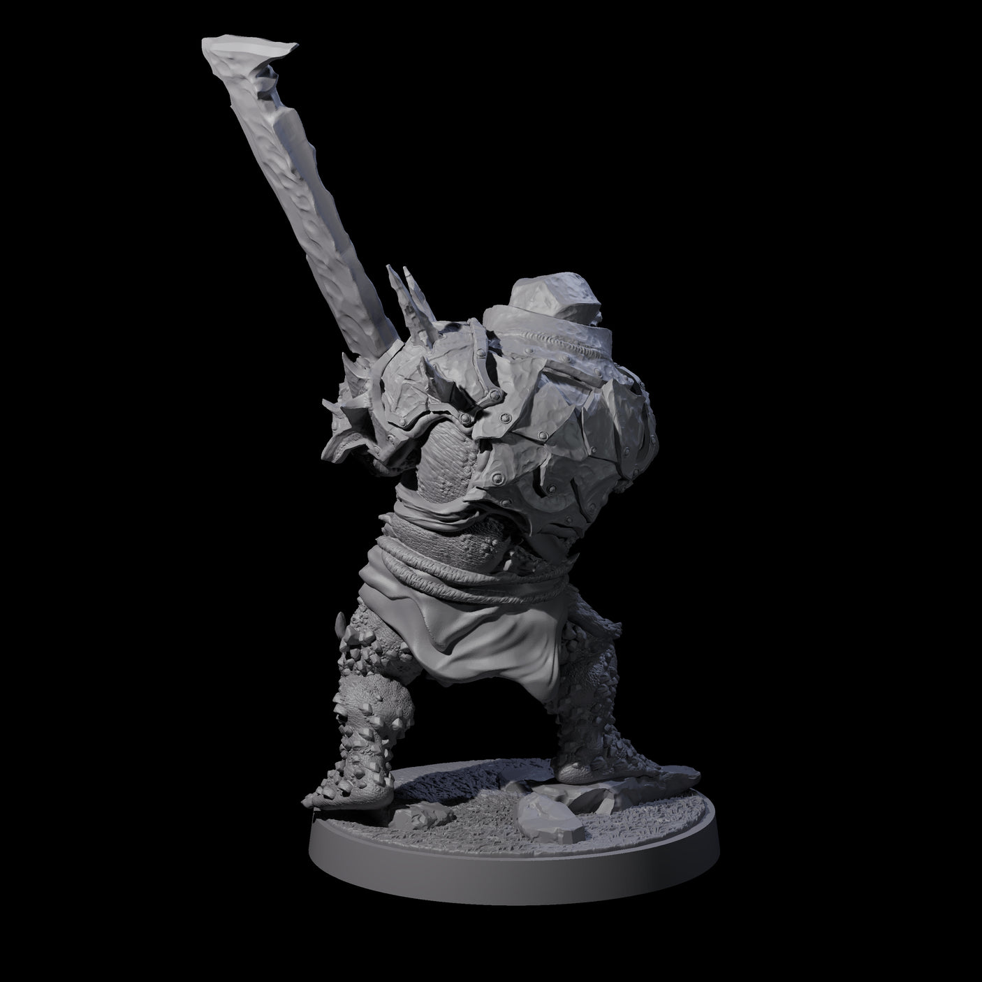 Dumb Spiky Ogre Warrior B Miniature for Dungeons and Dragons, Pathfinder or other TTRPGs