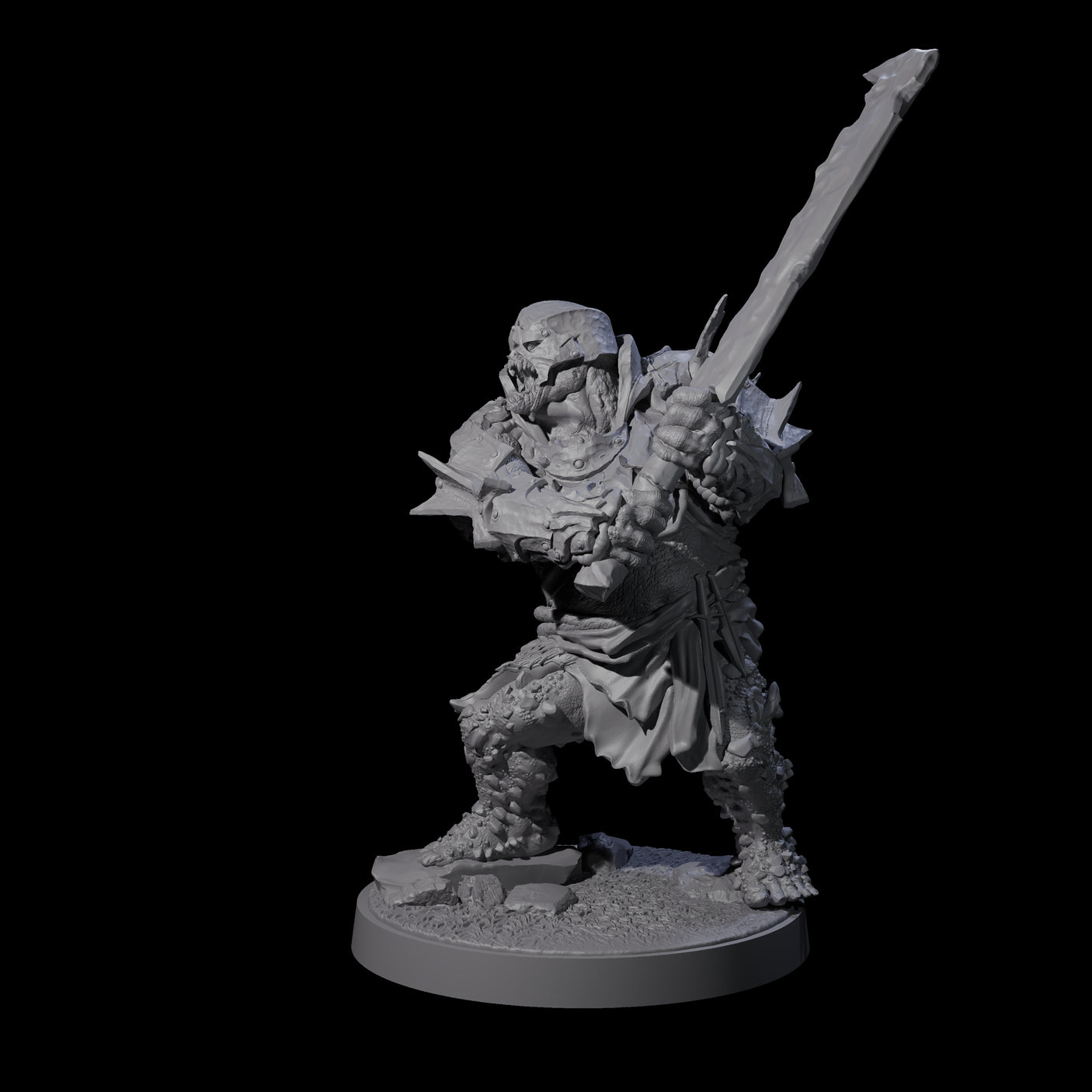 Dumb Spiky Ogre Warrior B Miniature for Dungeons and Dragons, Pathfinder or other TTRPGs