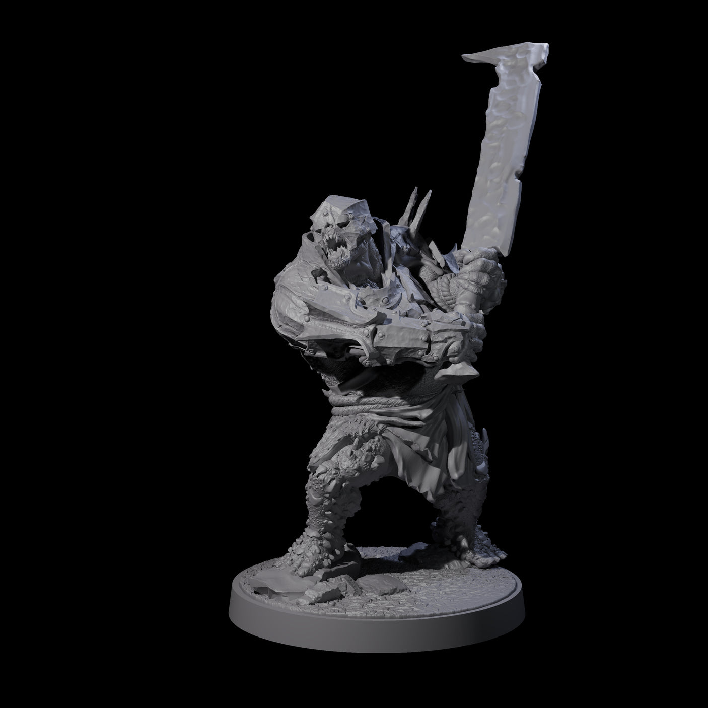 Dumb Spiky Ogre Warrior B Miniature for Dungeons and Dragons, Pathfinder or other TTRPGs