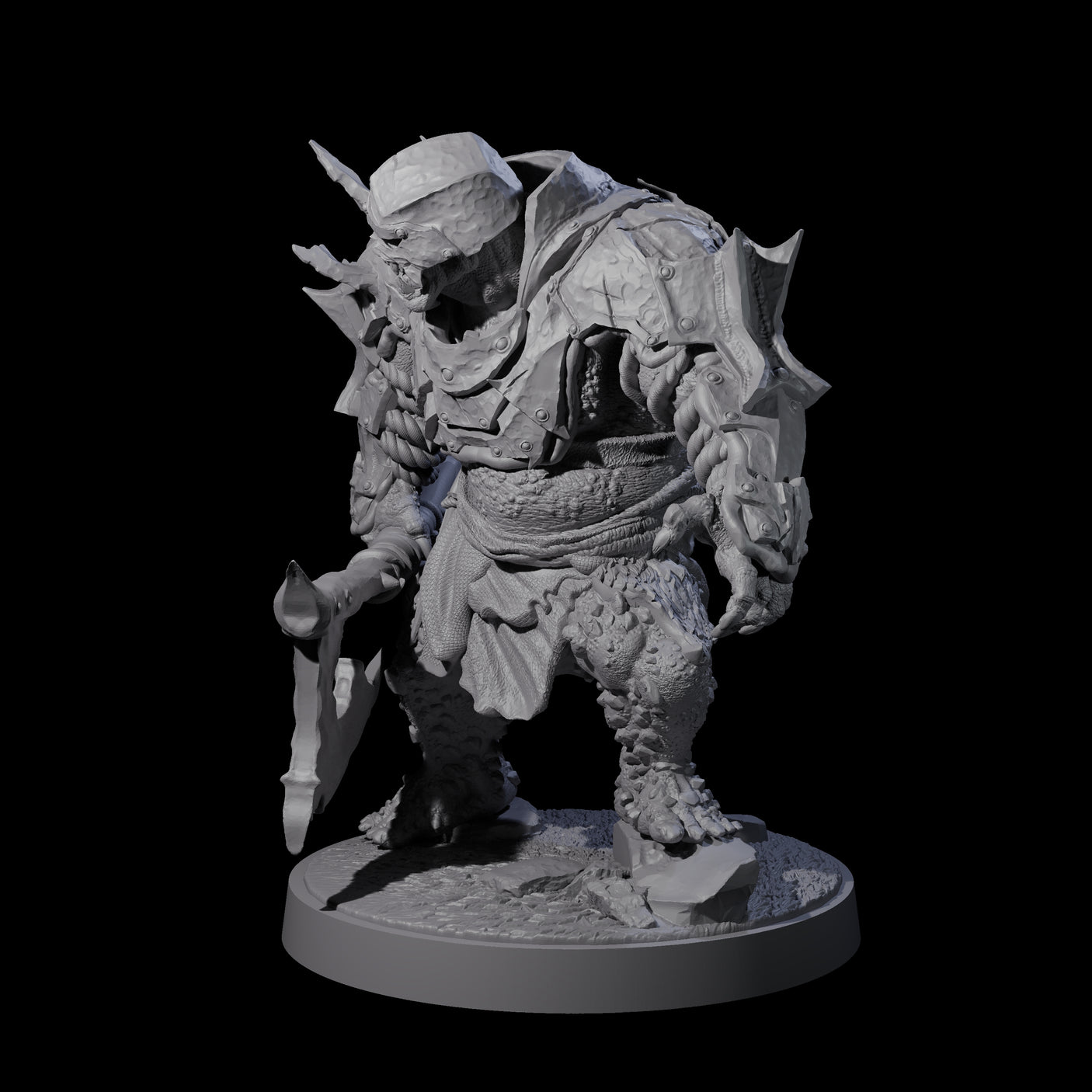 Dumb Spiky Ogre Warrior C Miniature for Dungeons and Dragons, Pathfinder or other TTRPGs