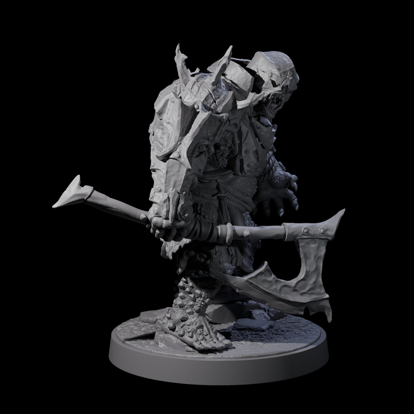 Dumb Spiky Ogre Warriors Miniature for Dungeons and Dragons, Pathfinder or other TTRPGs