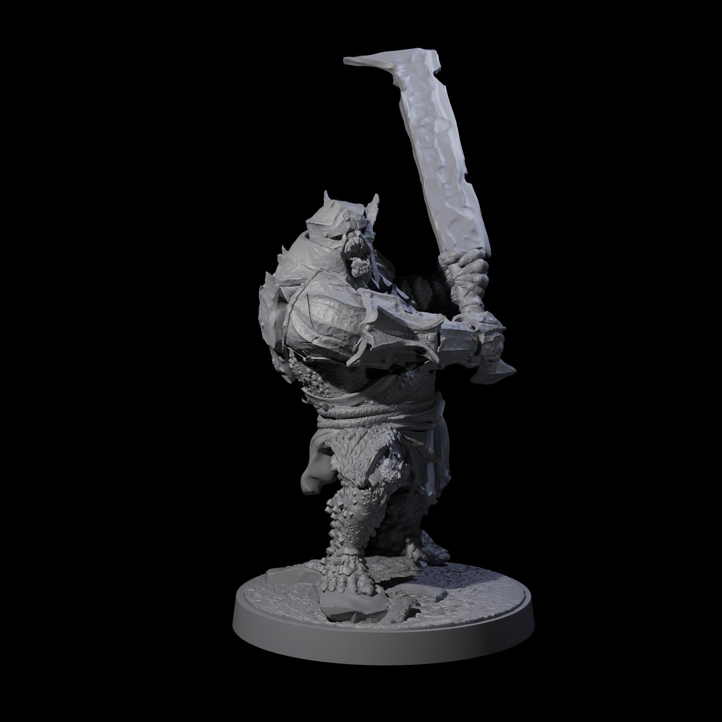 Dumb Spiky Ogre Warriors Miniature for Dungeons and Dragons, Pathfinder or other TTRPGs