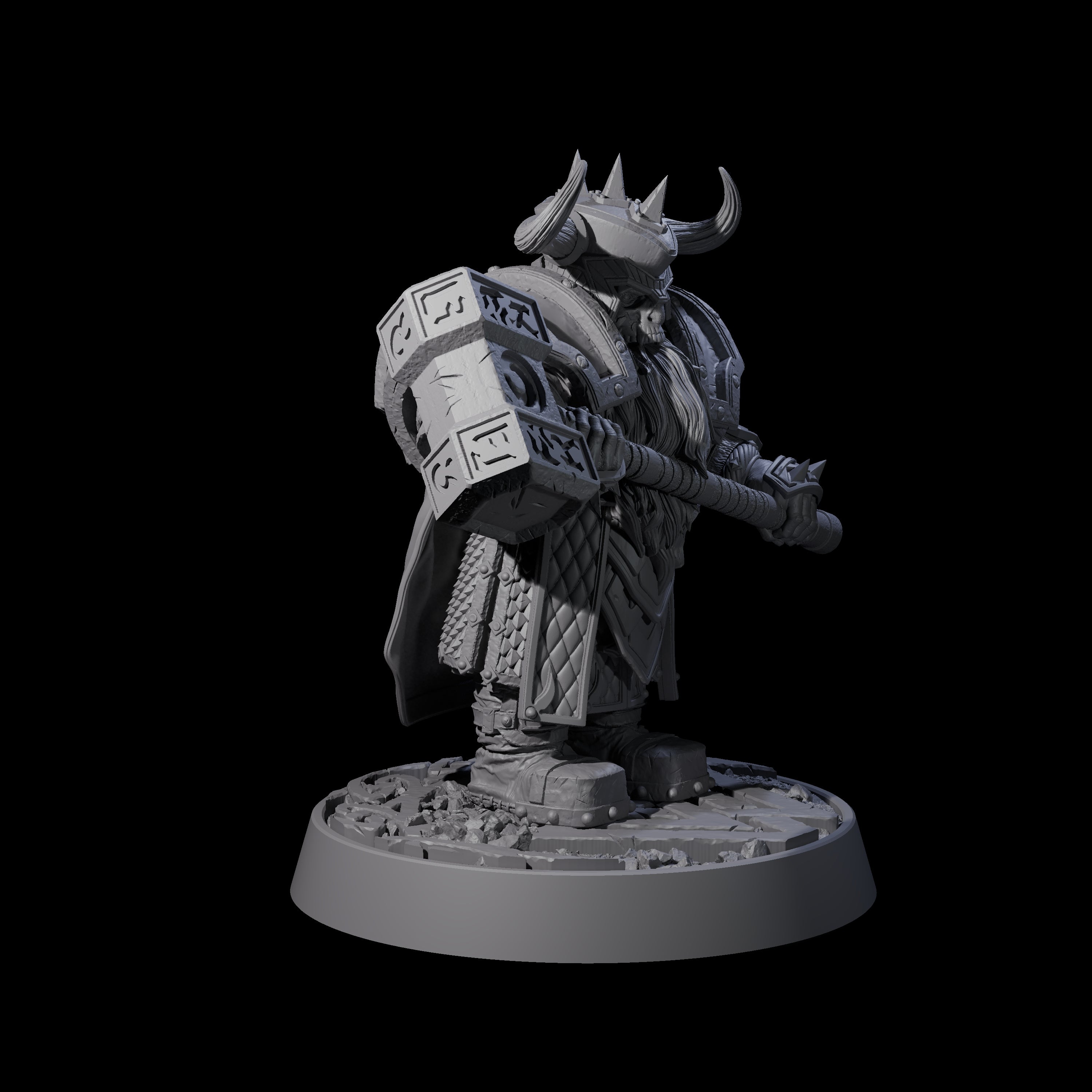 Dwarf Death Paladin B Miniature for Dungeons and Dragons, Pathfinder or other TTRPGs