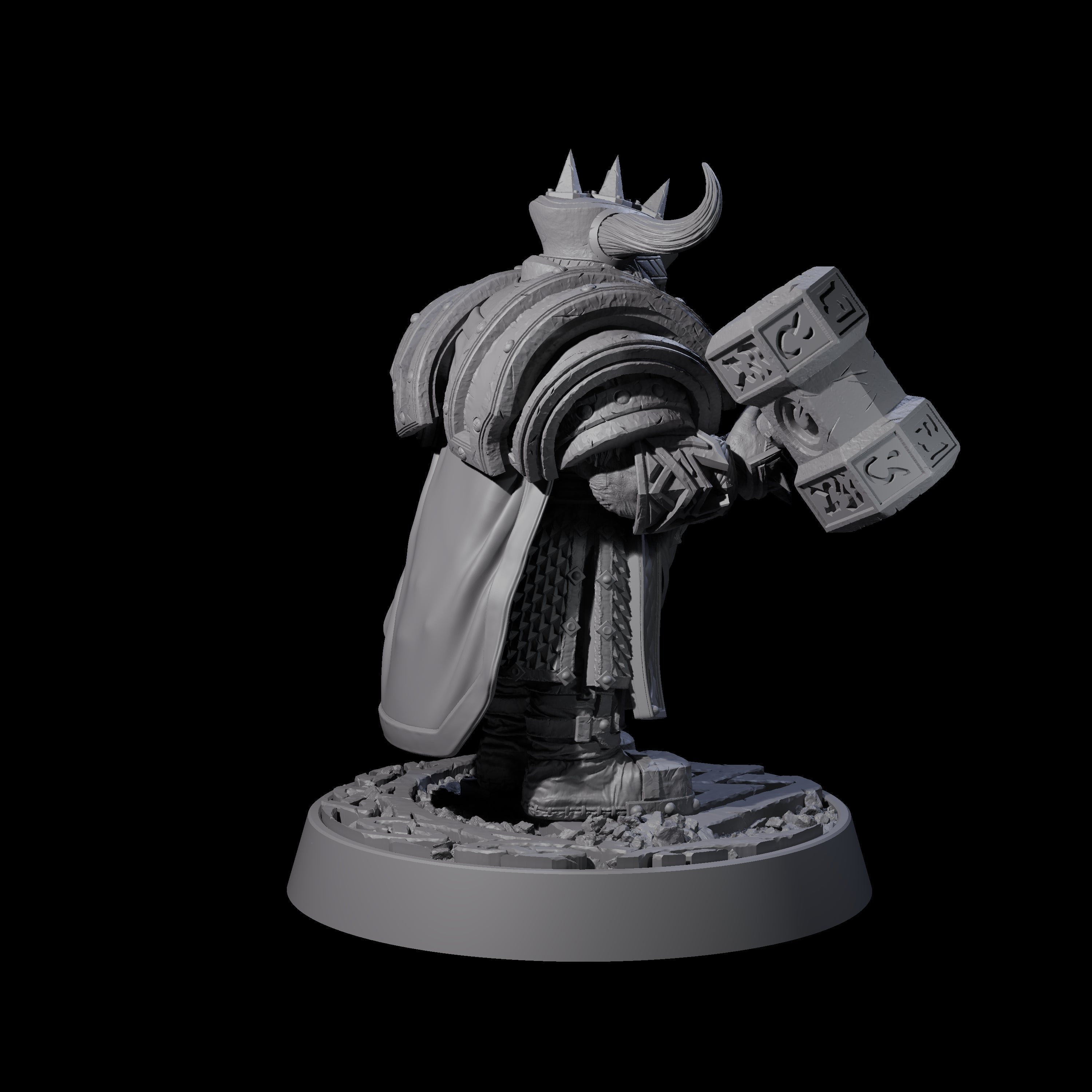 Dwarf Death Paladin B Miniature for Dungeons and Dragons, Pathfinder or other TTRPGs