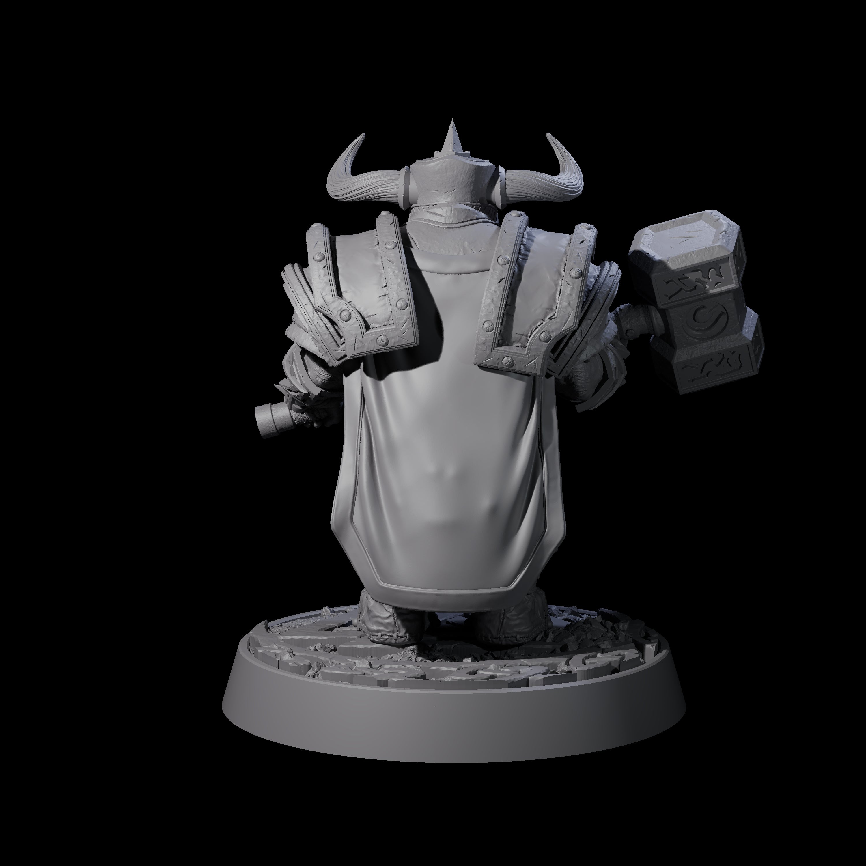 Dwarf Death Paladin B Miniature for Dungeons and Dragons, Pathfinder or other TTRPGs