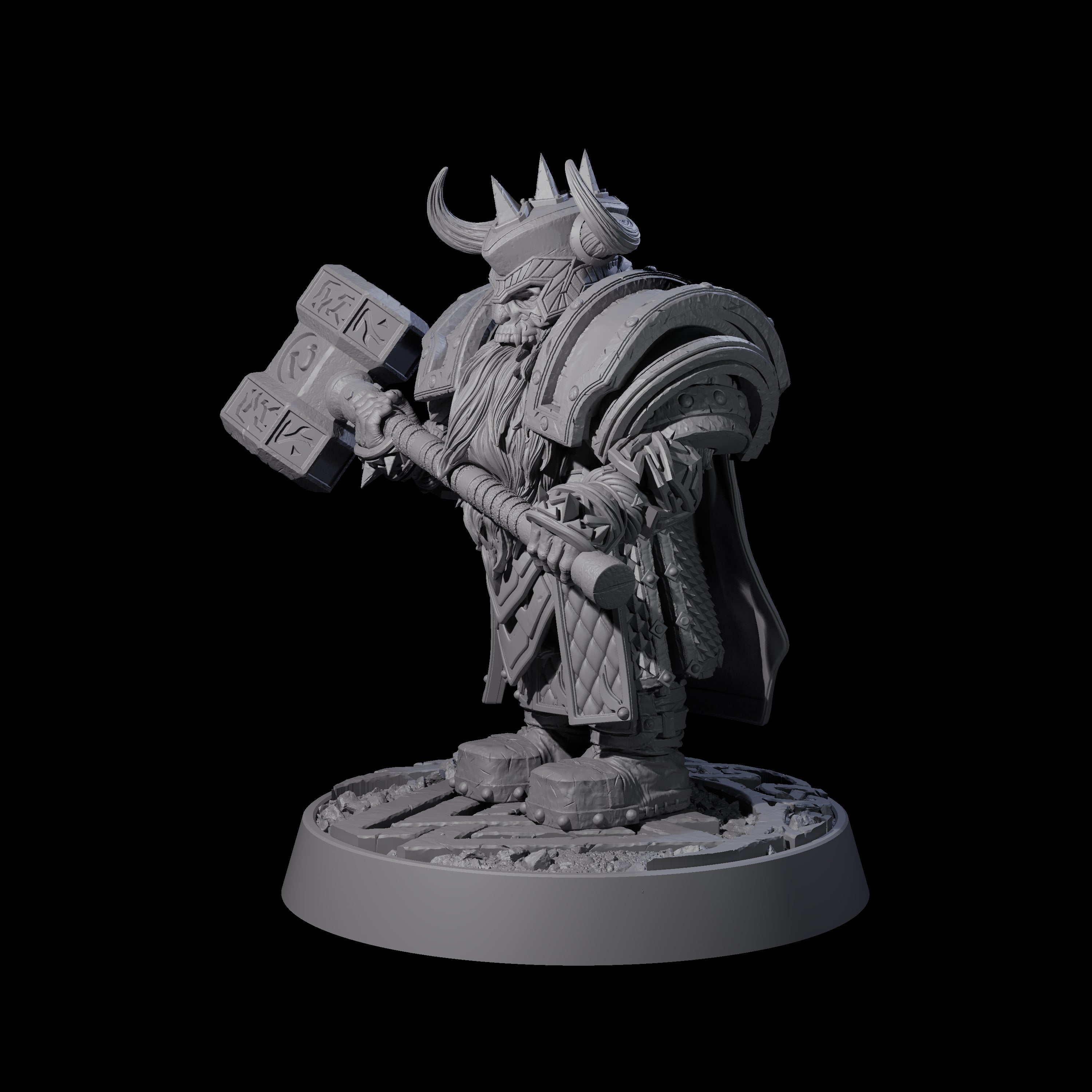 Dwarf Death Paladin B Miniature for Dungeons and Dragons, Pathfinder or other TTRPGs