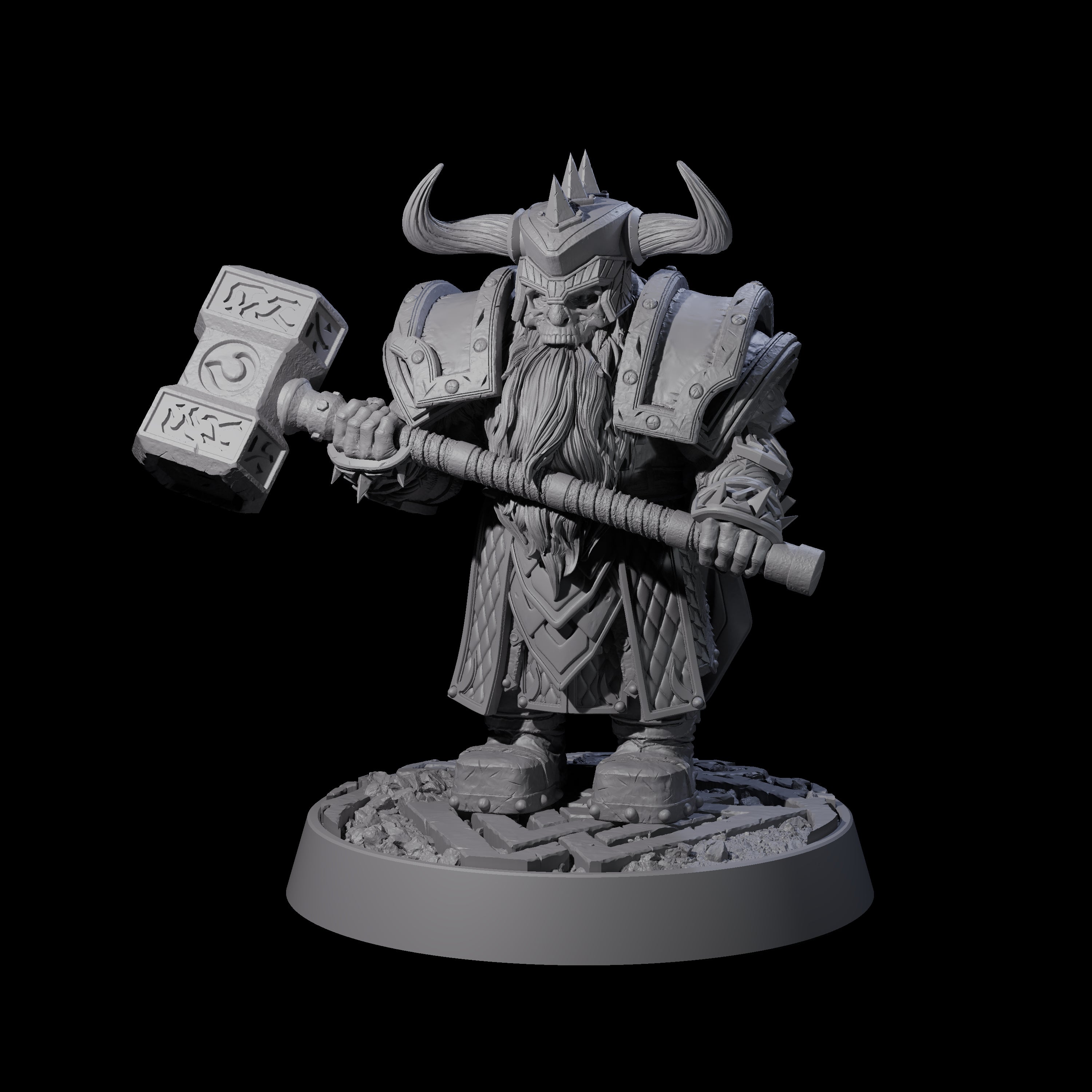 Dwarf Death Paladin B Miniature for Dungeons and Dragons, Pathfinder or other TTRPGs
